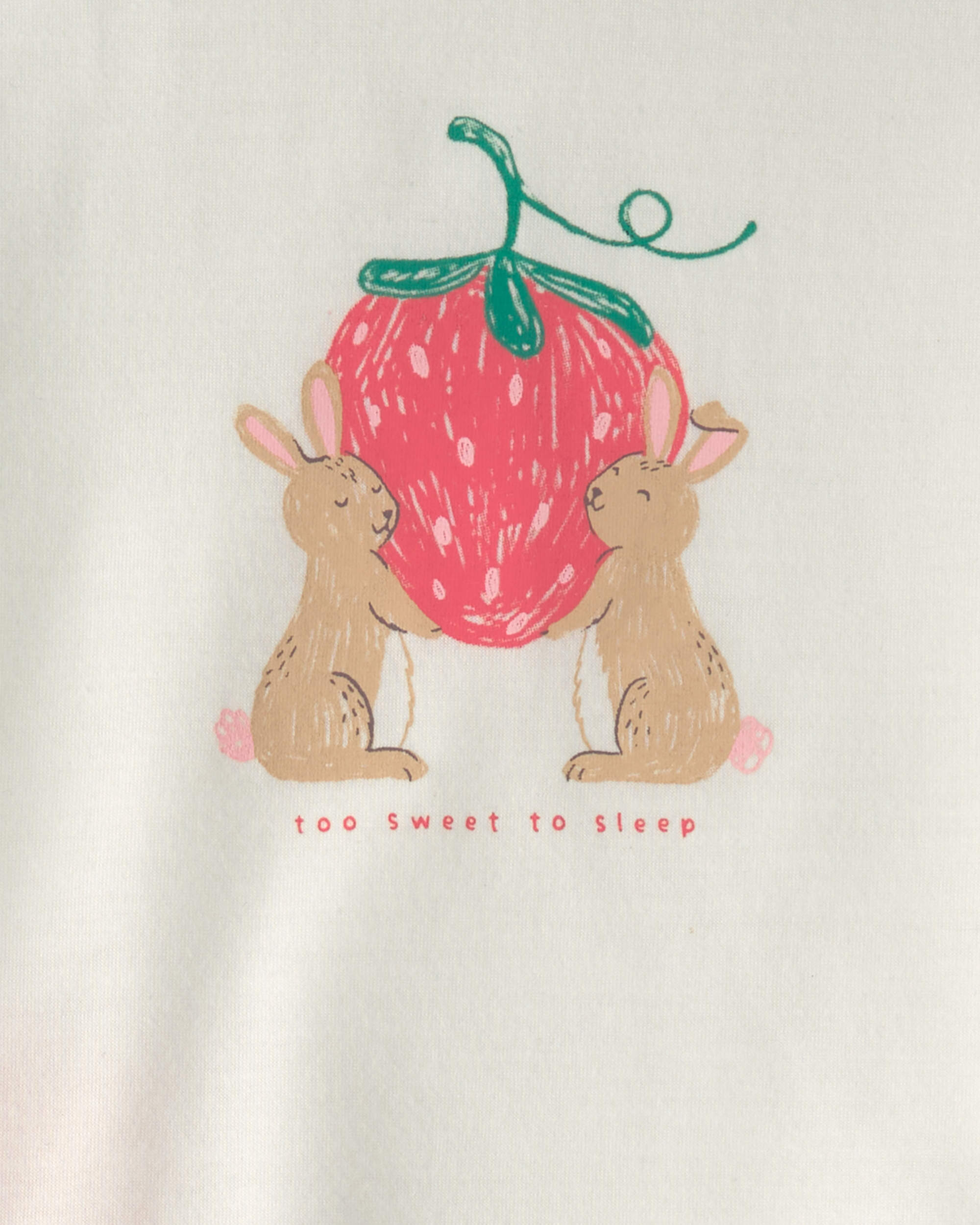 Toddler Girl Easter Bunny Loose Fit 2-Piece Pyjama Set - Pink/Ivory