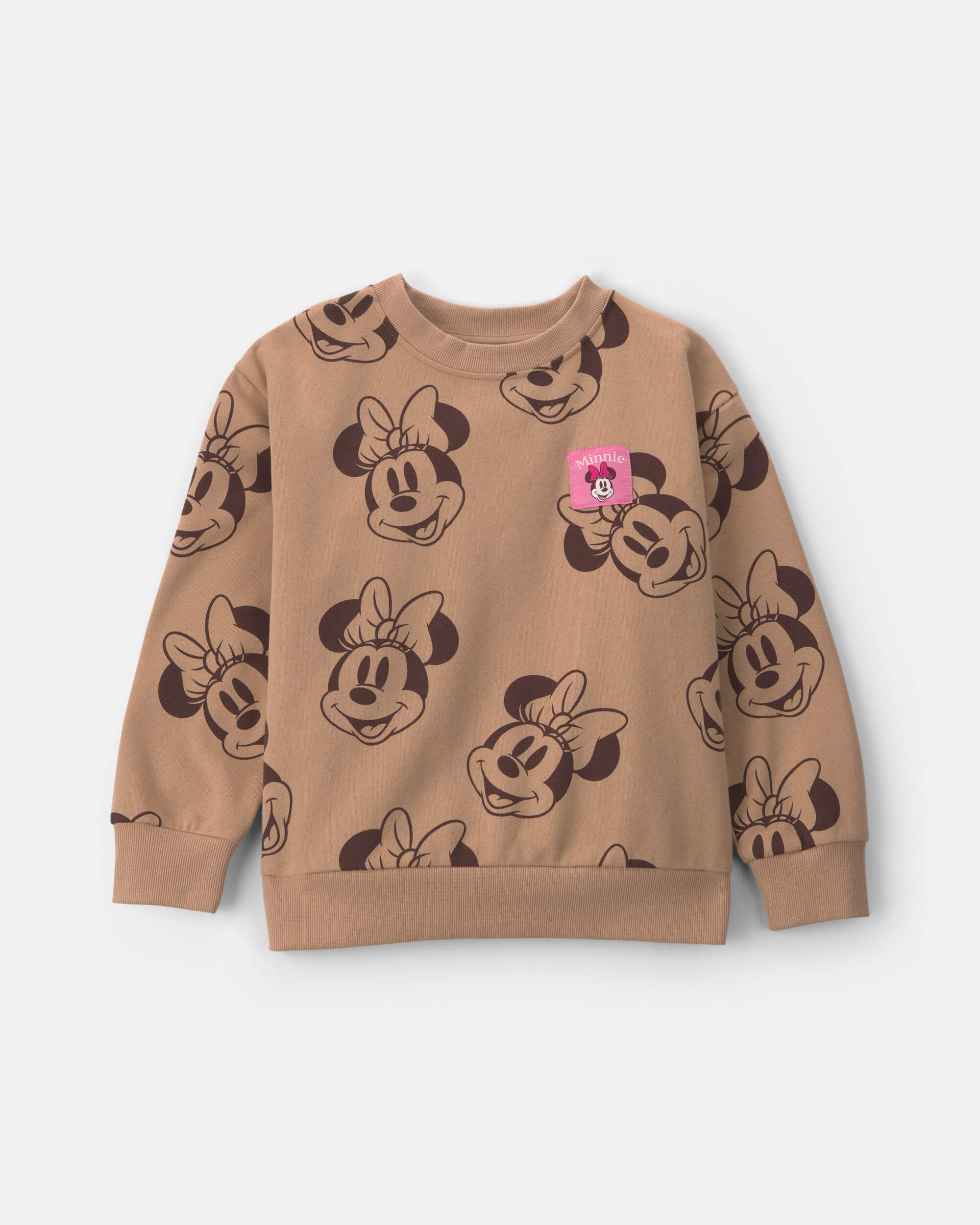 Girls Disney© Minnie Mouse Fleece Pullover Sweatshirt - Brown