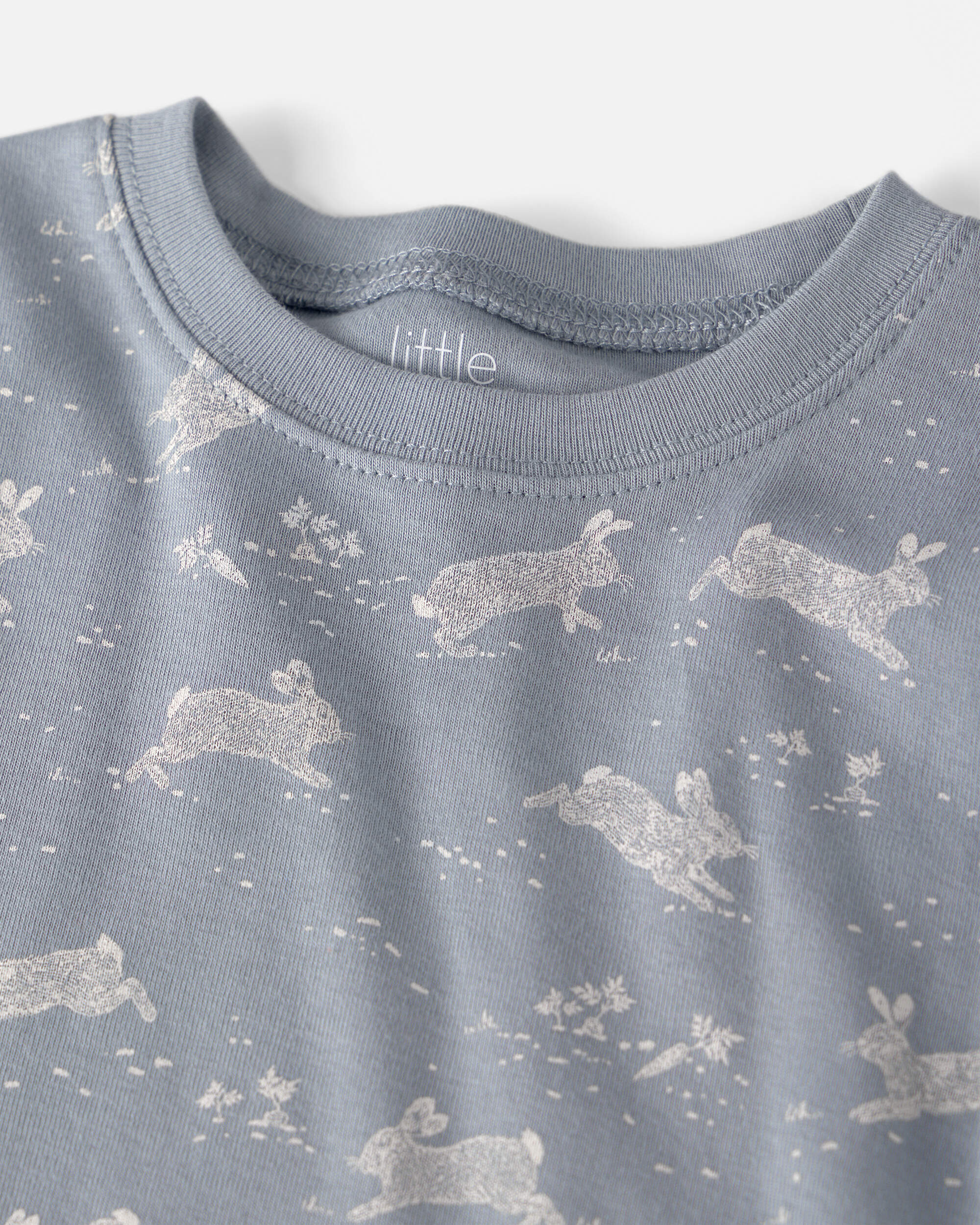 Baby 2-Piece Organic Cotton Pyjama Blue Bunnies Print