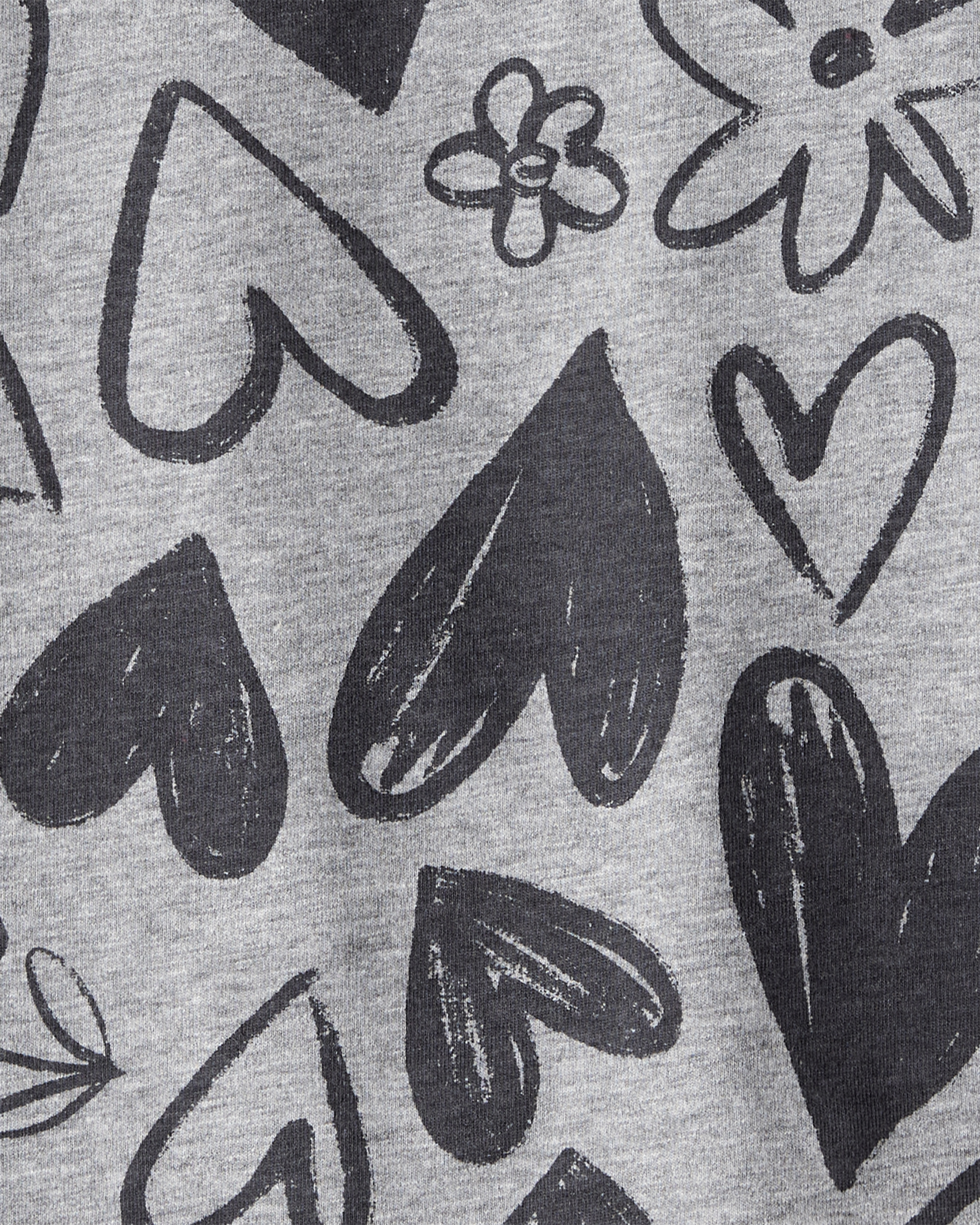 Toddler Girl Heart Print Long-Sleeve Top - Grey