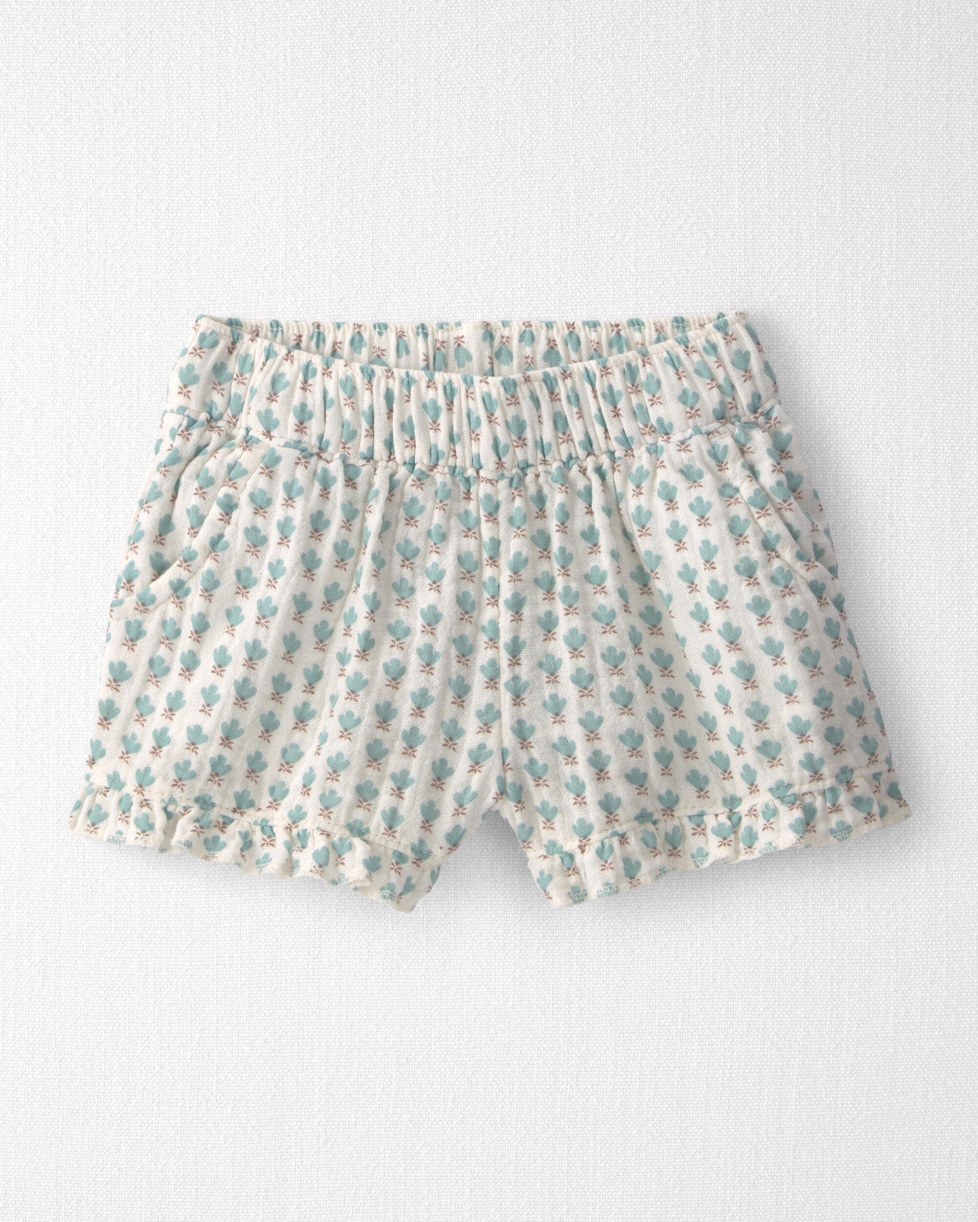 Baby Girl 2-Piece Organic Cotton Gauze Top & Short Set Floral