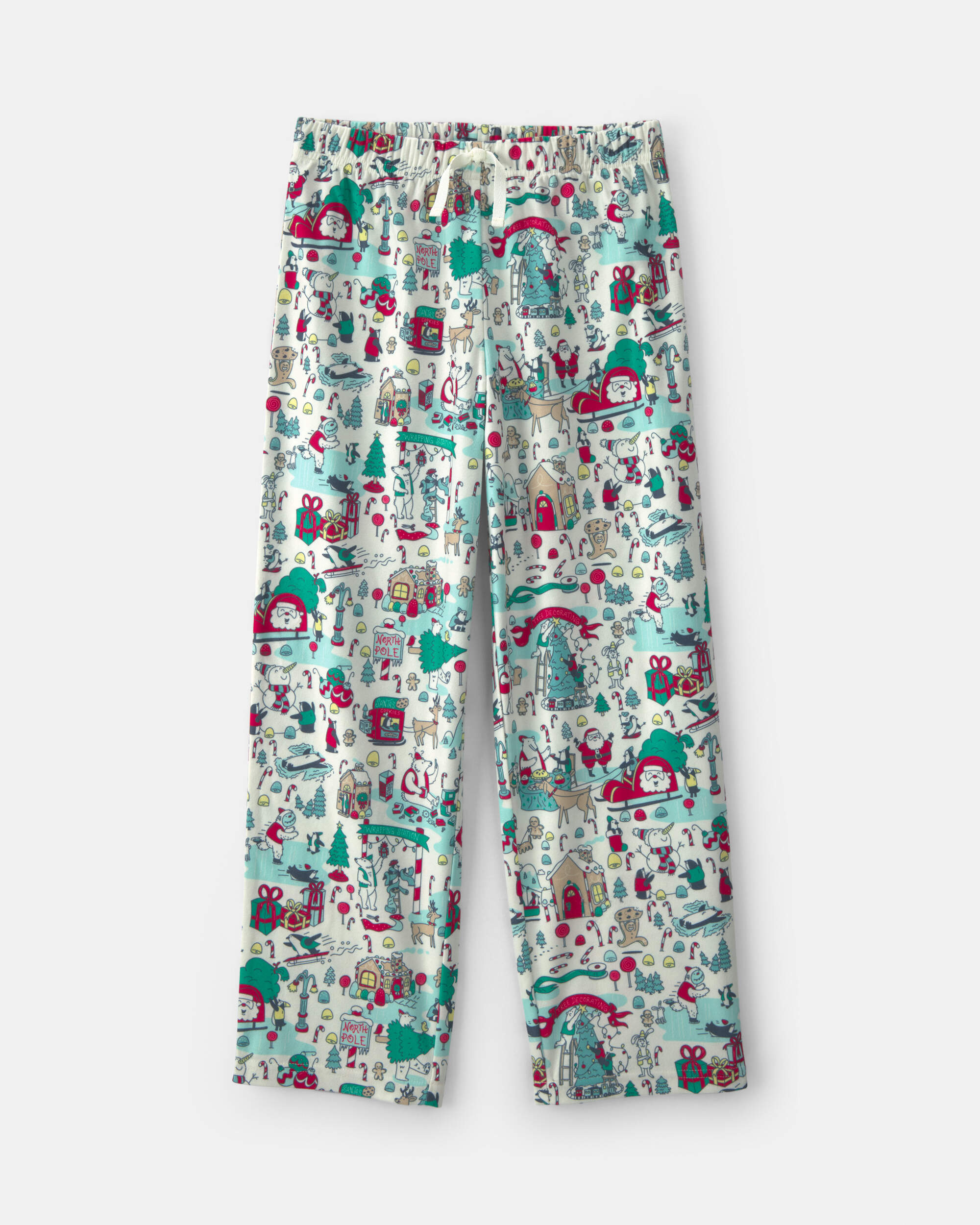 Adult Christmas Scavenger Hunt Fleece Loose Fit Pyjama Bottoms