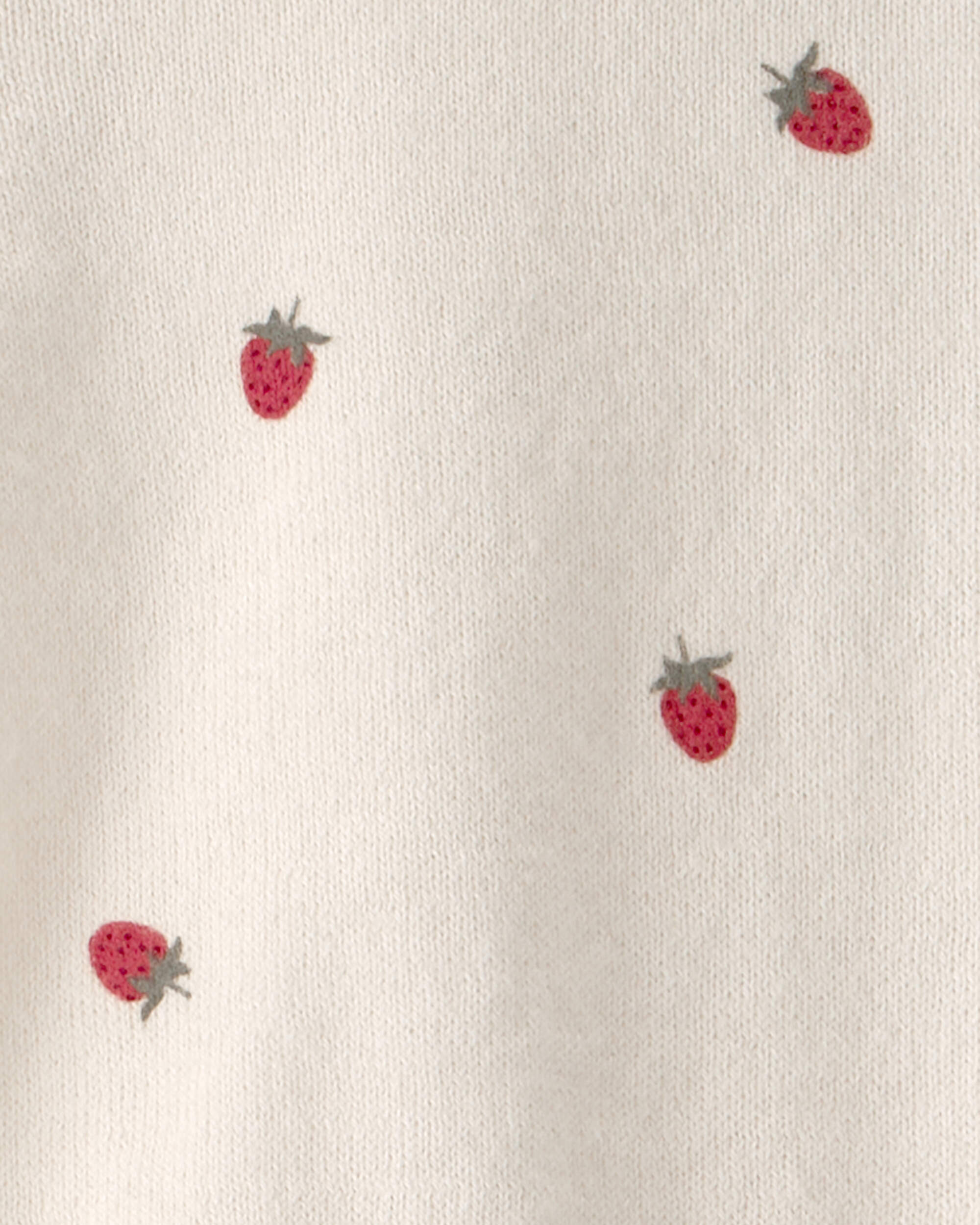 Baby Girl 2-Piece Organic Cotton Sweater Set Cream Berry Patch