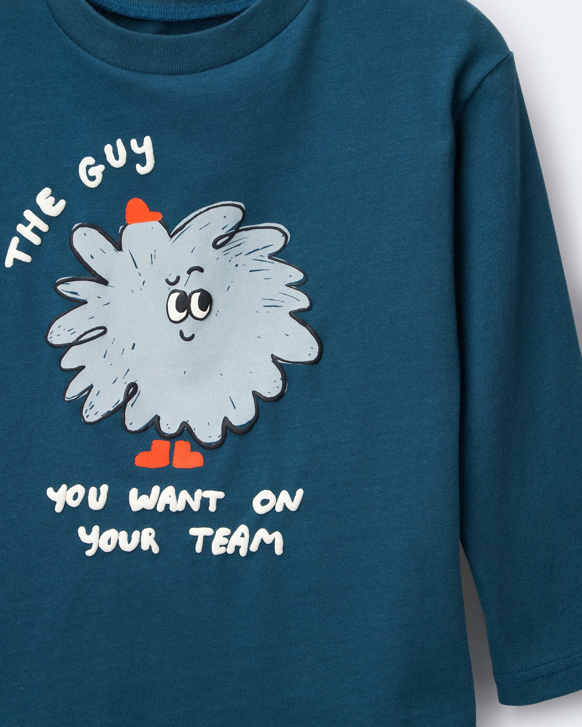 Toddler Boy Squish Character Long-Sleeve Relaxed Graphic Tee - Deep Teal