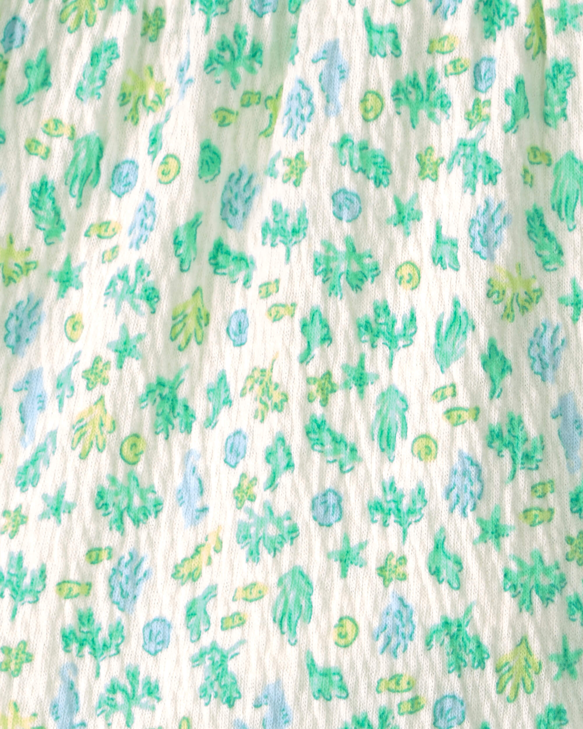 Baby Girl Floral Pull-On Shorts - Green