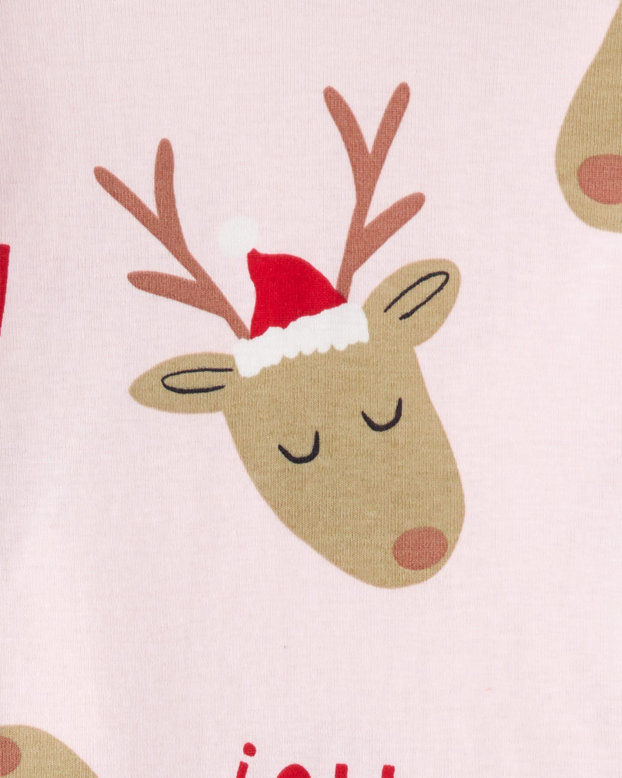 Toddler Reindeer Snug Fit 2-Piece Pajamas - Pink