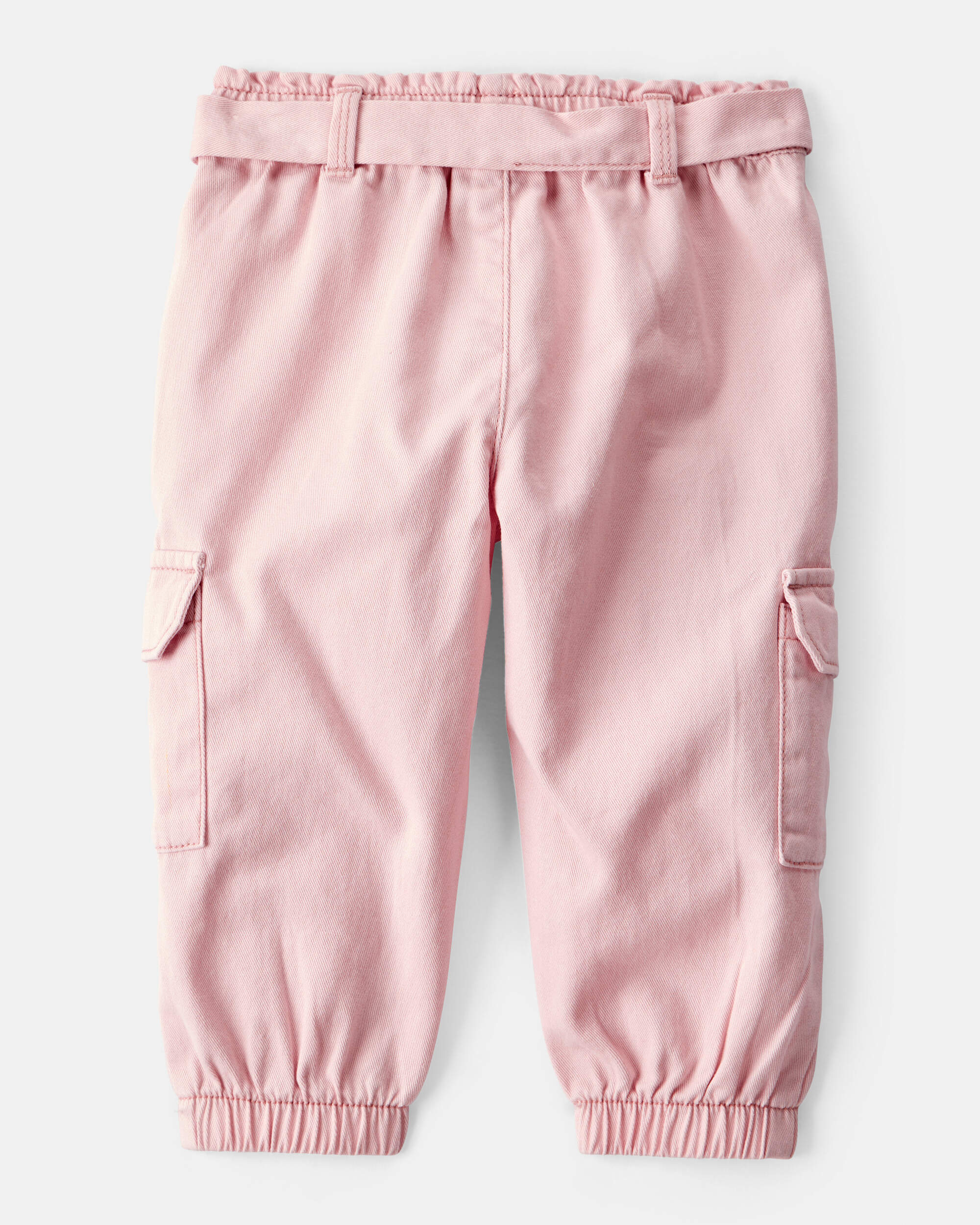 Baby Girl Cotton Cargo Joggers - Pink