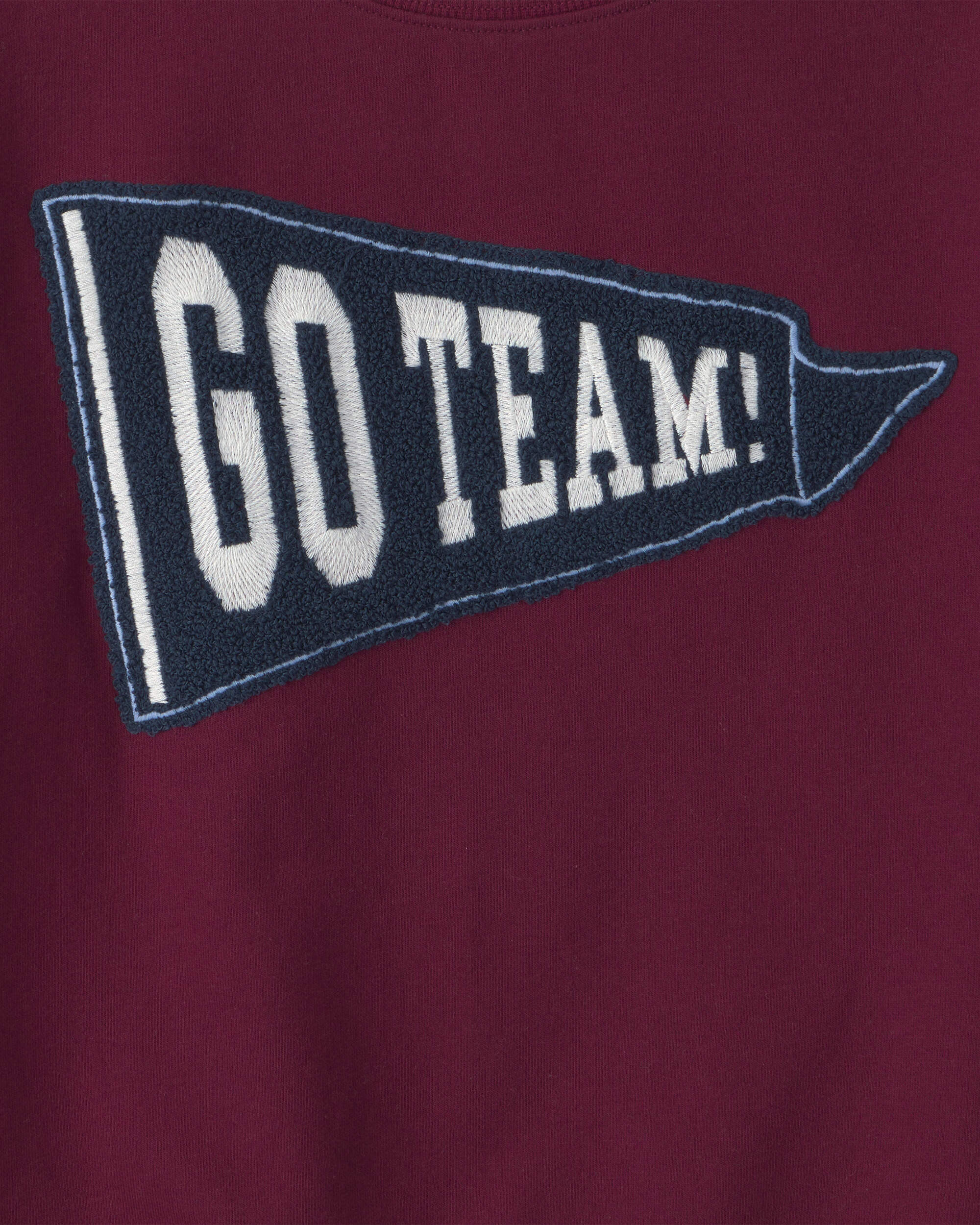 Boys 'Go Team!' Pullover Sweatshirt - Burgundy