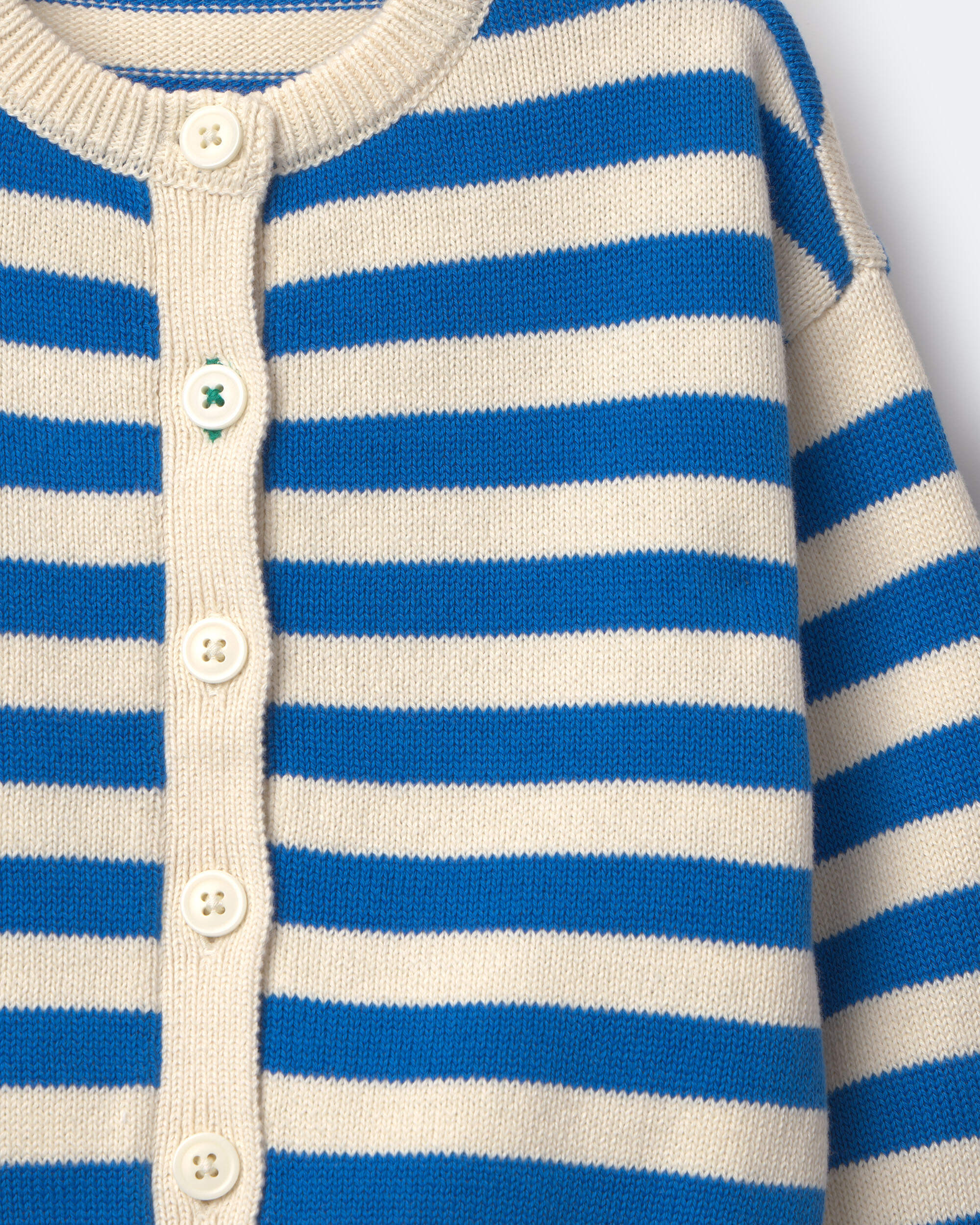Toddler Girl Striped button-down cardigan - royal blue/cream