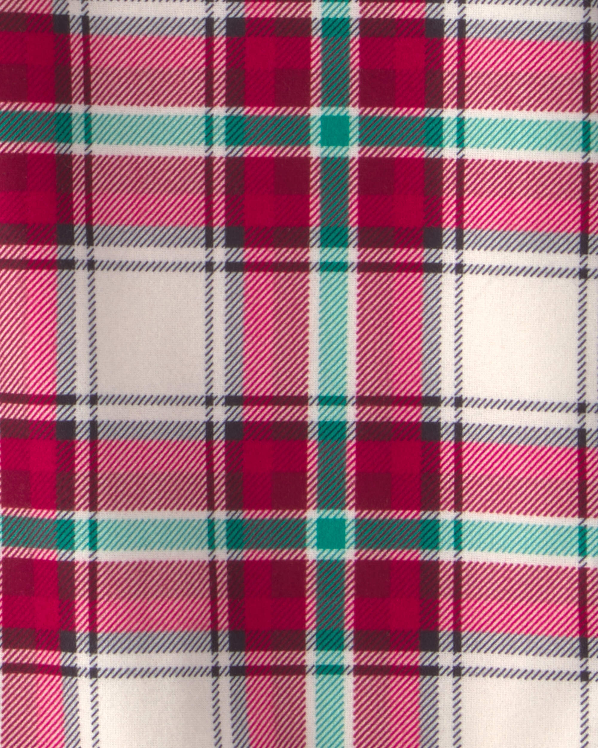 Girls 2-Pack Christmas Plaid Fleece Loose Fit Night Gown & Doll - Red/Green