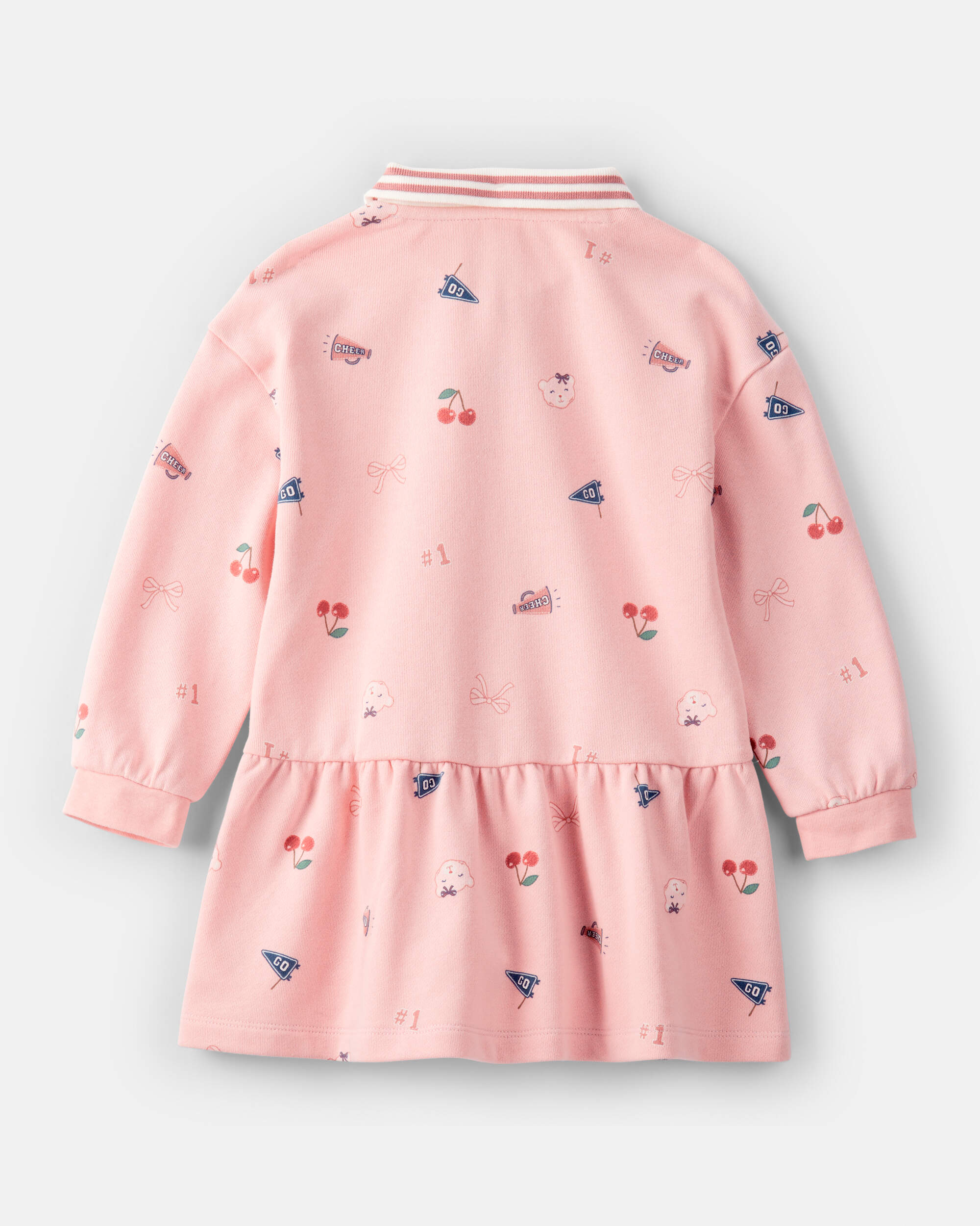 Toddler Girl French Terry Long-Sleeve Dress - Pink