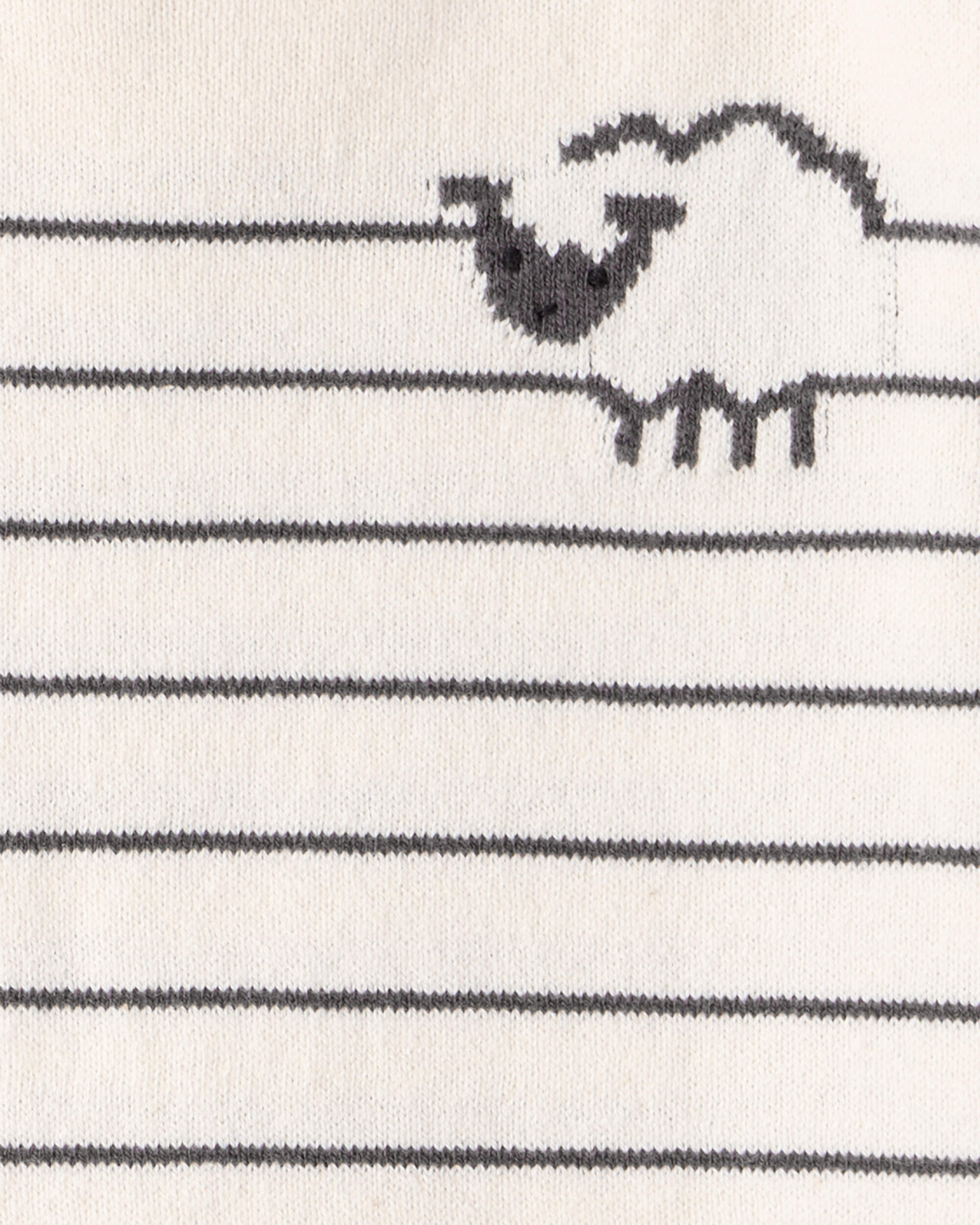 Baby Boy 2-Piece Sheep Striped Long-Sleeve Tee & Pant Set - White/Grey