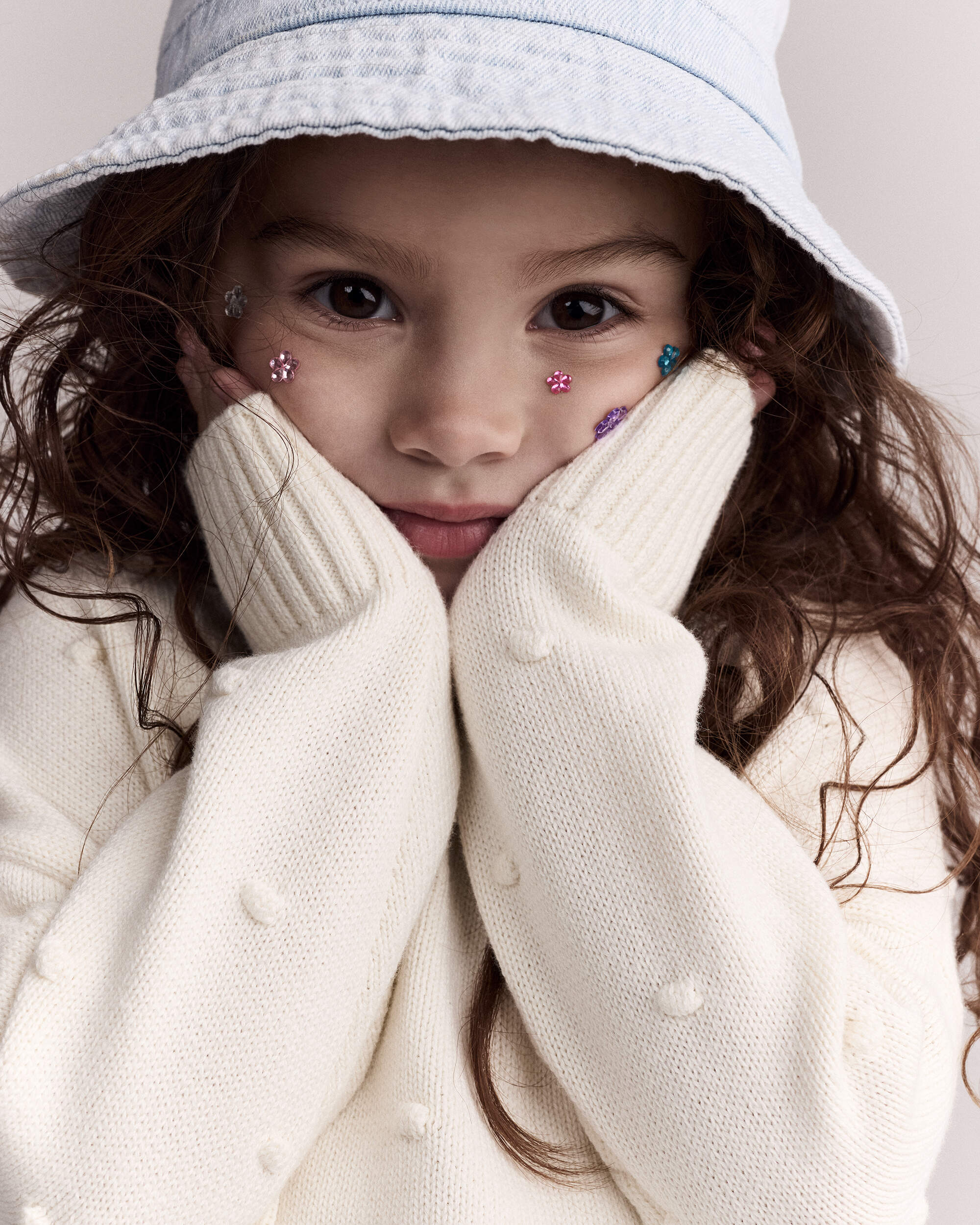 Toddler Girl Popcorn Sweater - Cream