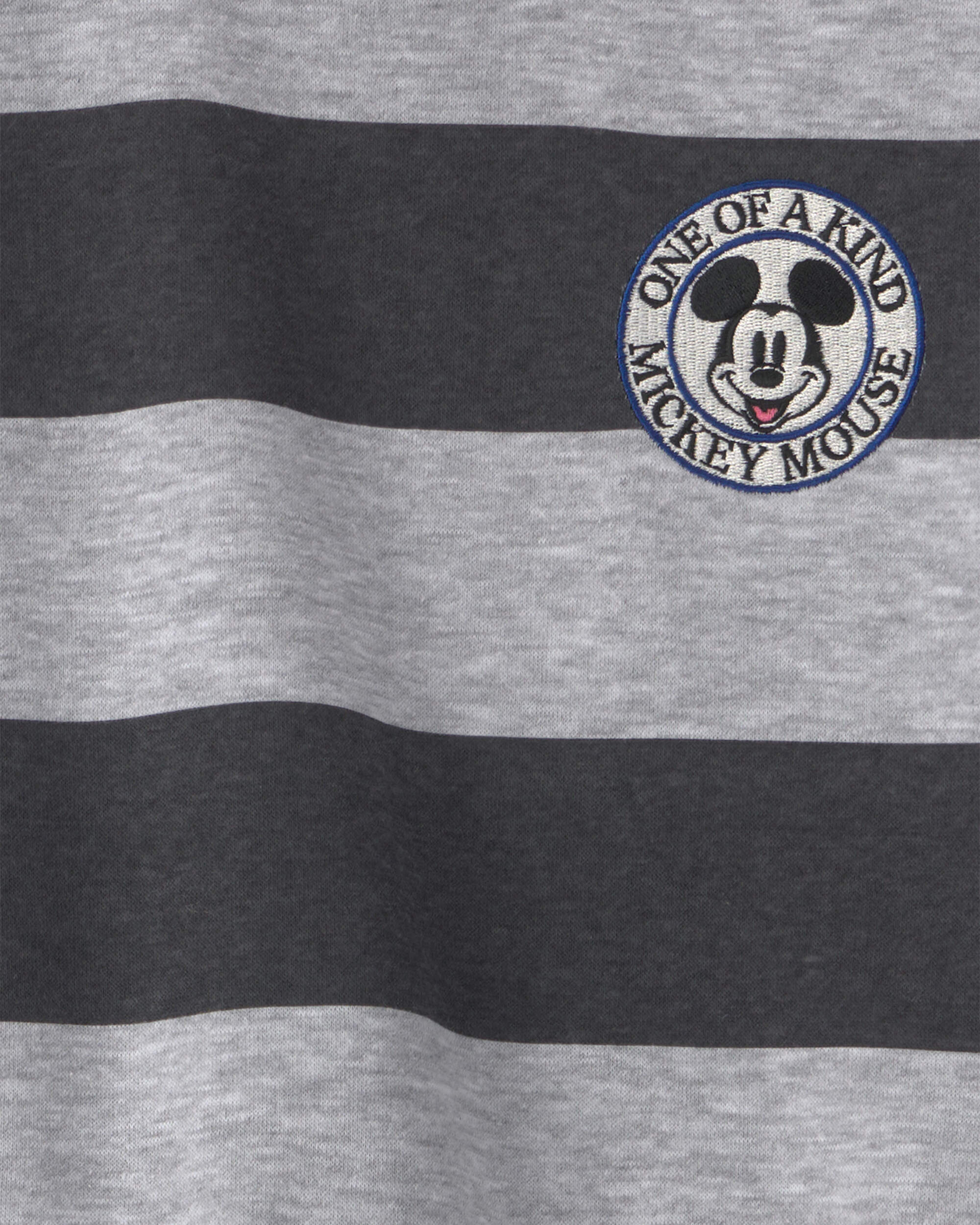 Toddler Boy 2-Piece Disney© Mickey Striped Long-Sleeve Top & Pant Set - Grey/Black