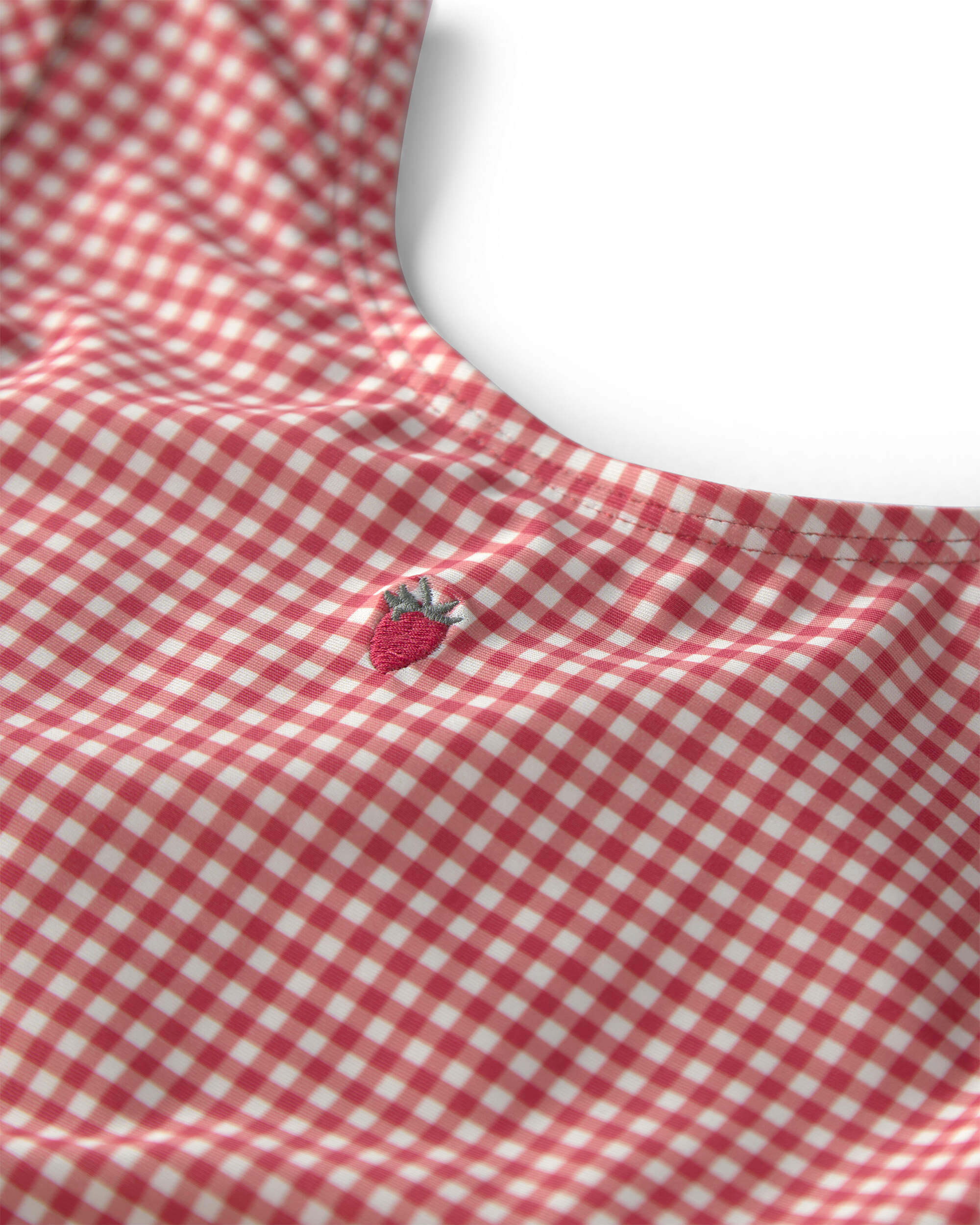 Toddler Girl 2-Piece Recycled Swimsuit Set Red Gingham