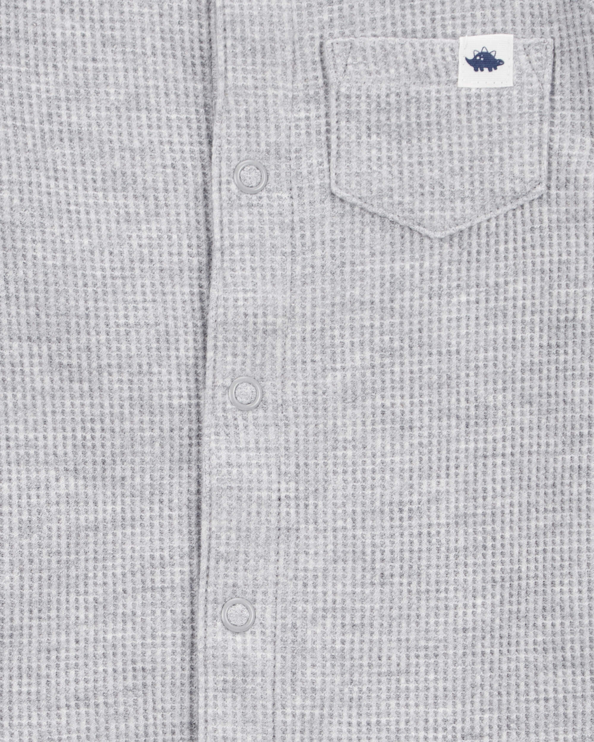 Baby Boy Waffle Knit Short-Sleeve Romper - Grey