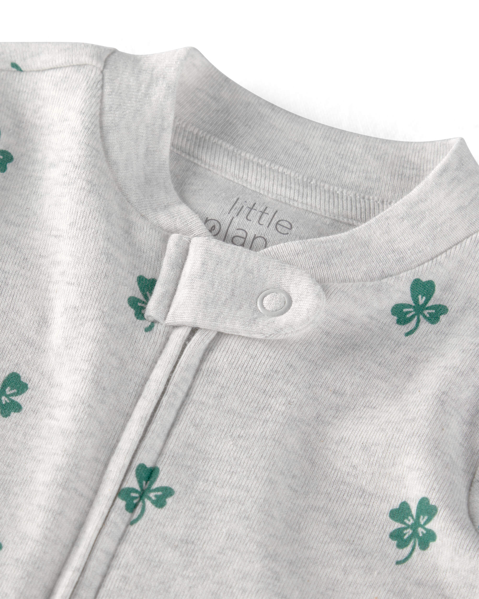 Baby Organic Cotton Sleep & Play Pyjamas Lucky Clovers Print