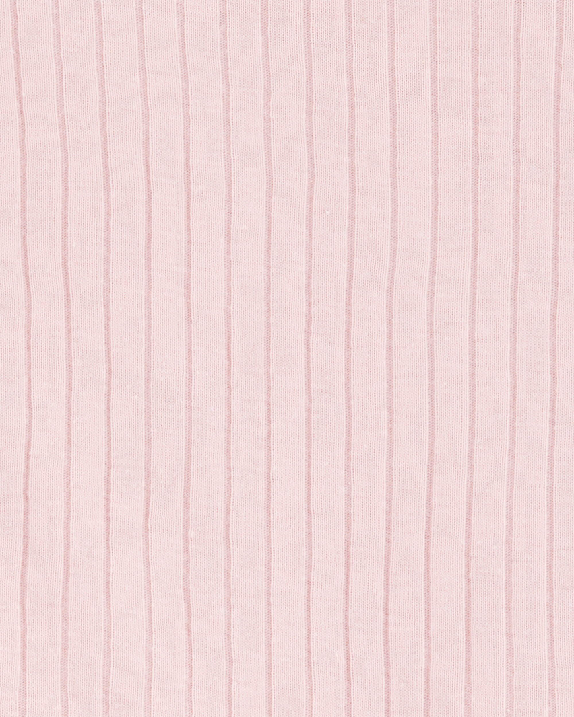 Baby Solid Ribbed Cotton Blend 2-Piece Pyjamas - Pink