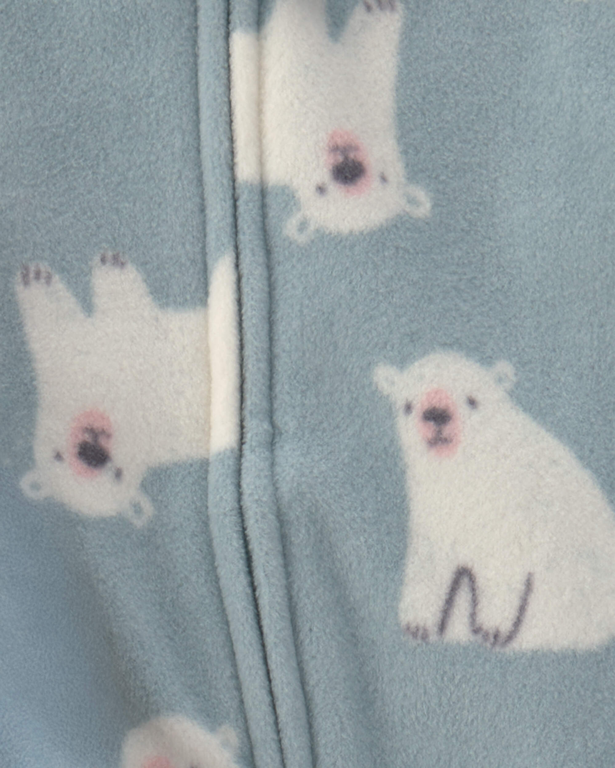 Baby Girl 2-Pack Polar Bear Plaid Fleece 2-Way Zip Sleepers