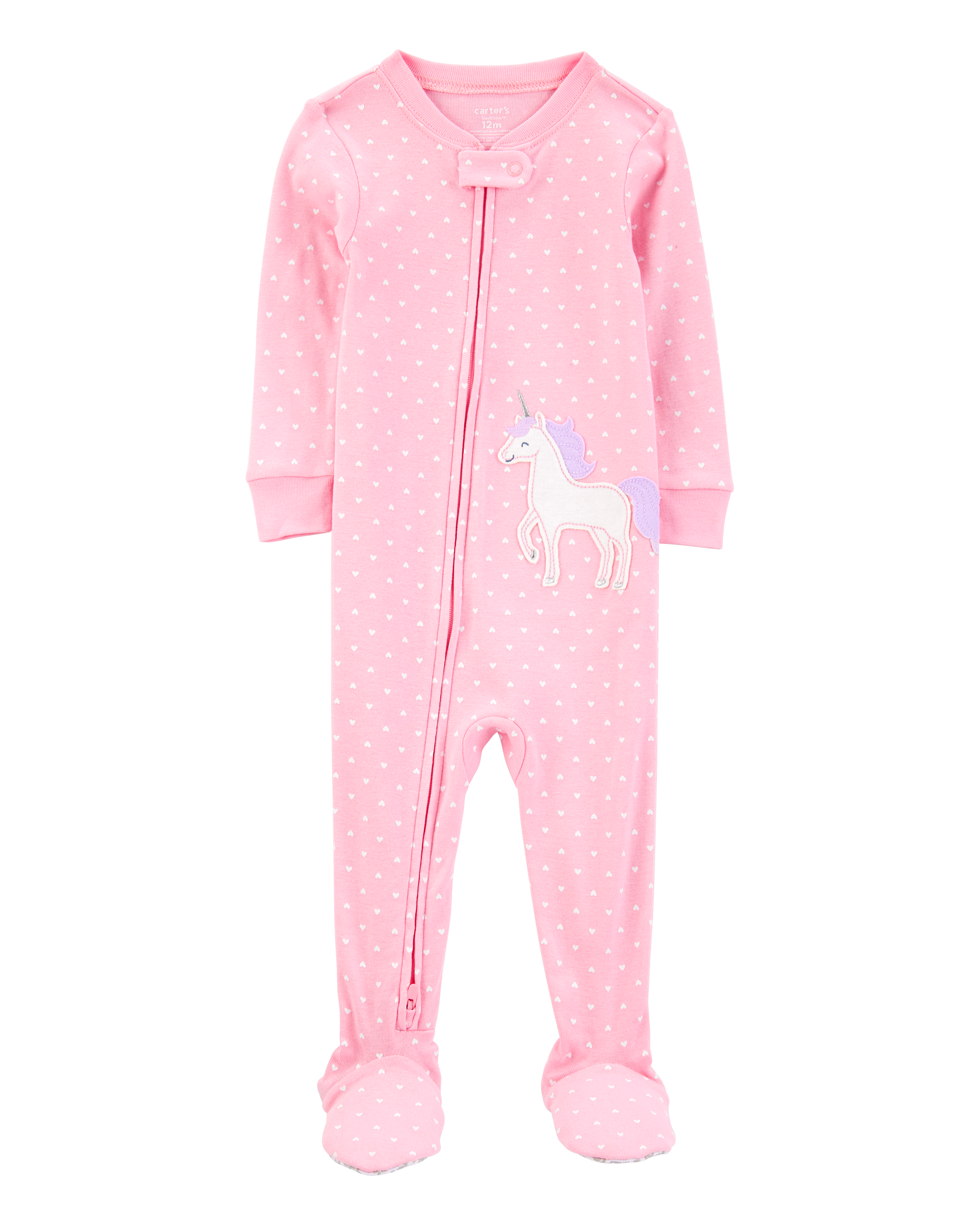 Toddler Unicorn Snug Fit Cotton Footie 1-Piece Pyjamas - Pink