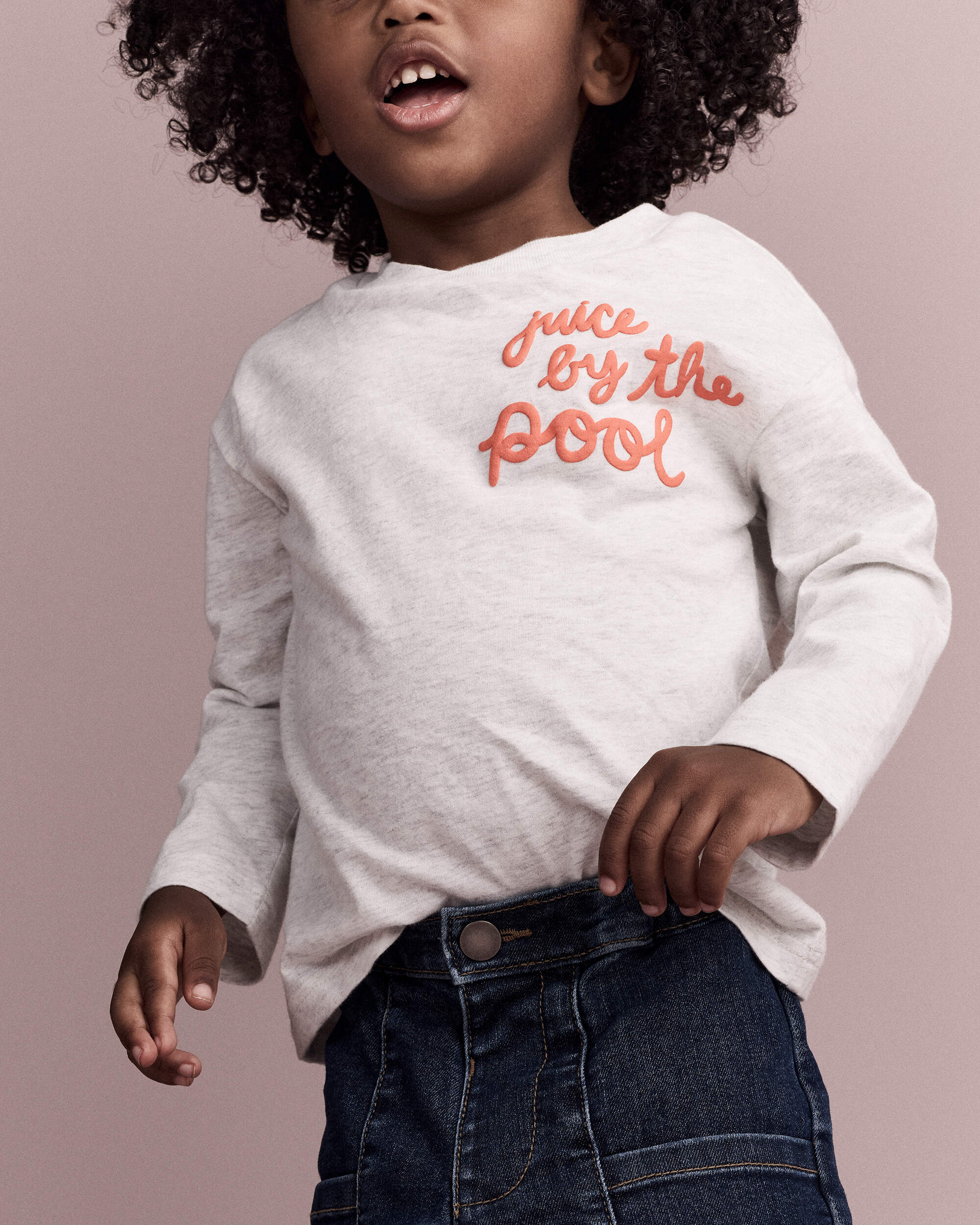 Toddler 'Juice By The Pool' Long-Sleeve Graphic Tee - Heather Grey