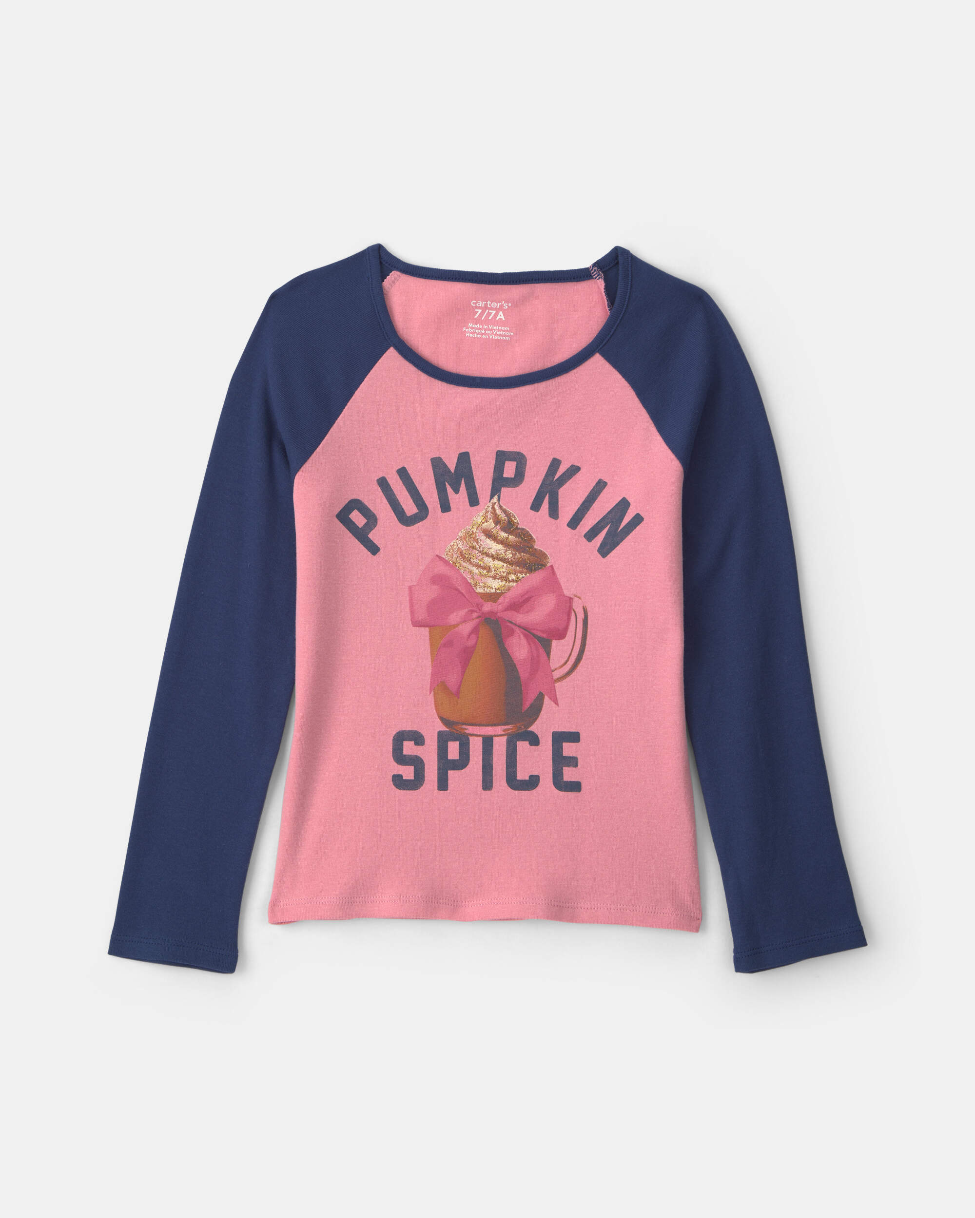 Girls "Pumpkin Spice" Long-Sleeve T-Shirt - Pink