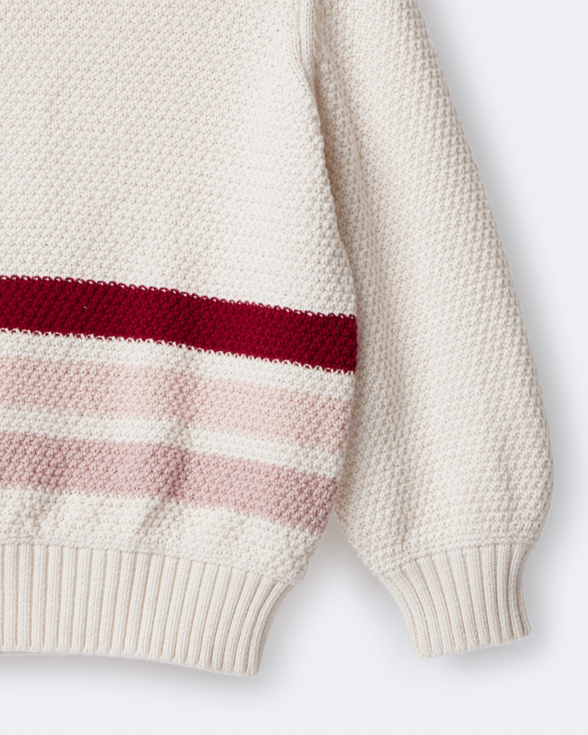 Toddler Girl Striped Pullover Sweater - Ivory