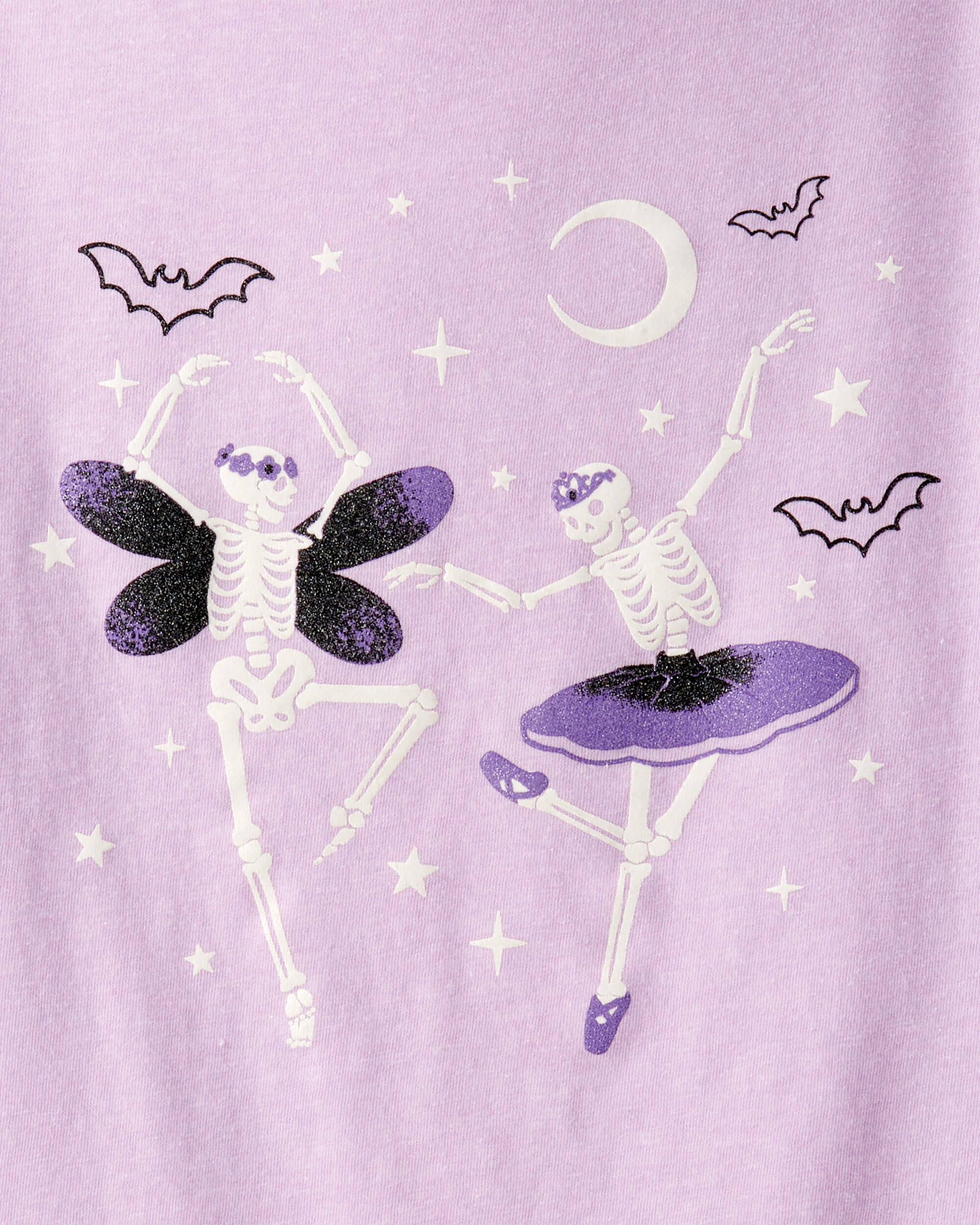 Girls Skeleton Long-Sleeve Graphic Tee - Purple