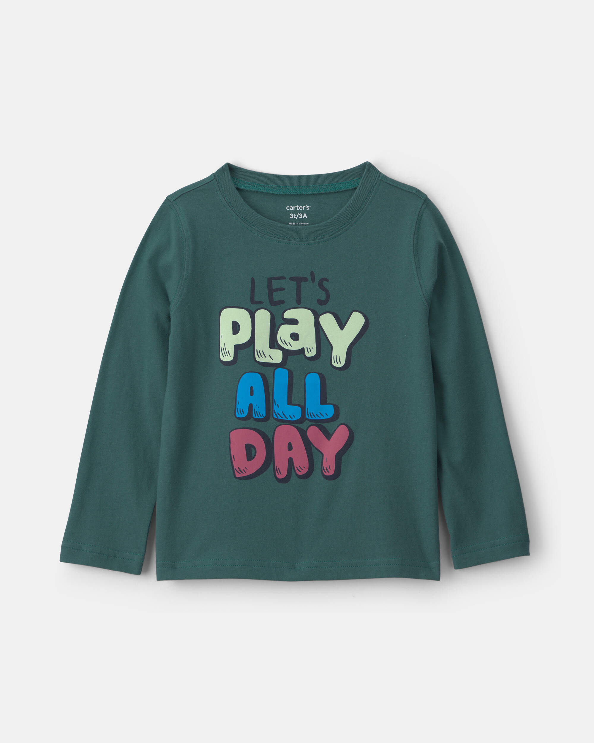 Toddler Boy 'Let's Play All Day' Long-Sleeve Graphic Tee - Green