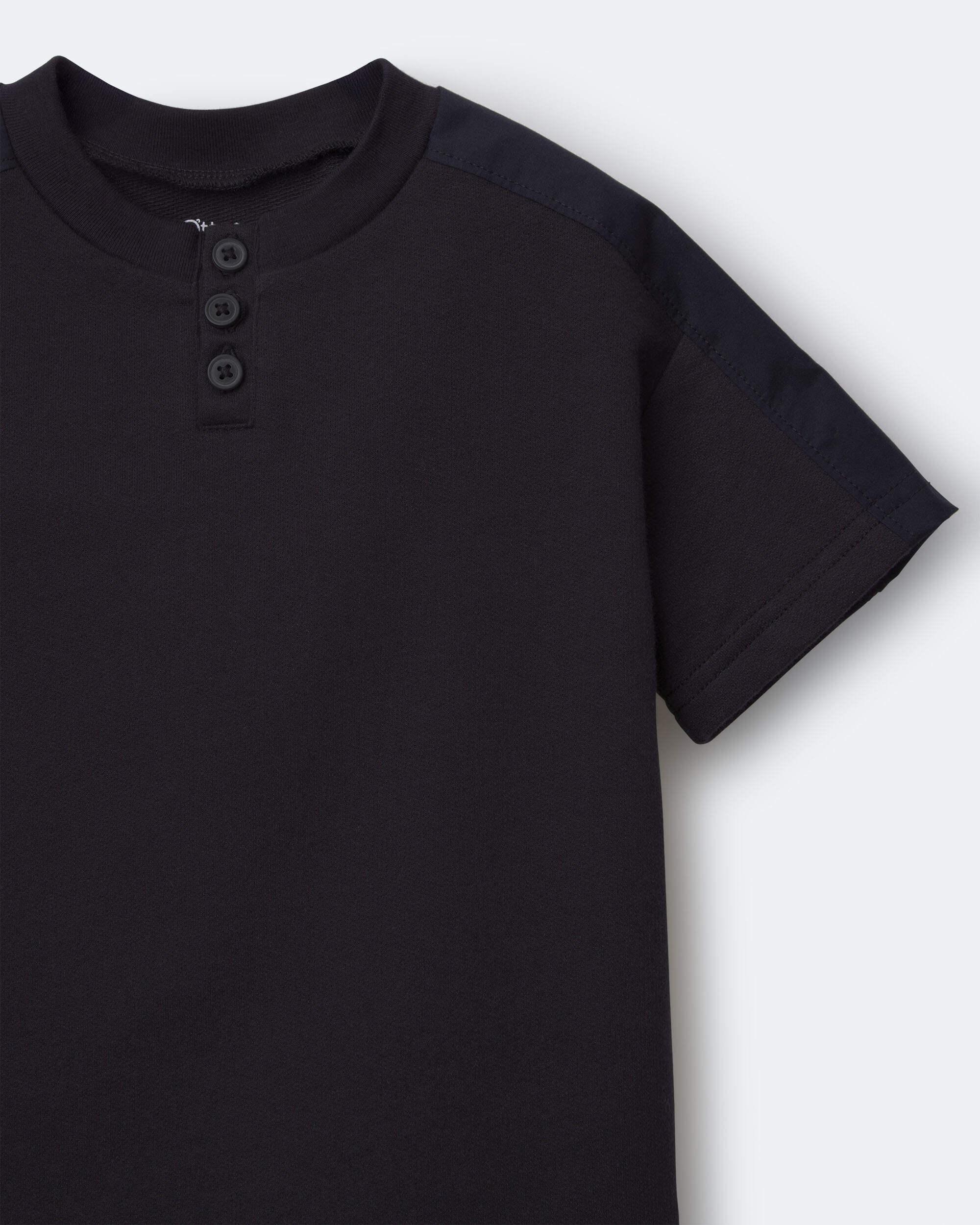 Toddler Boy Henley Tee - Black