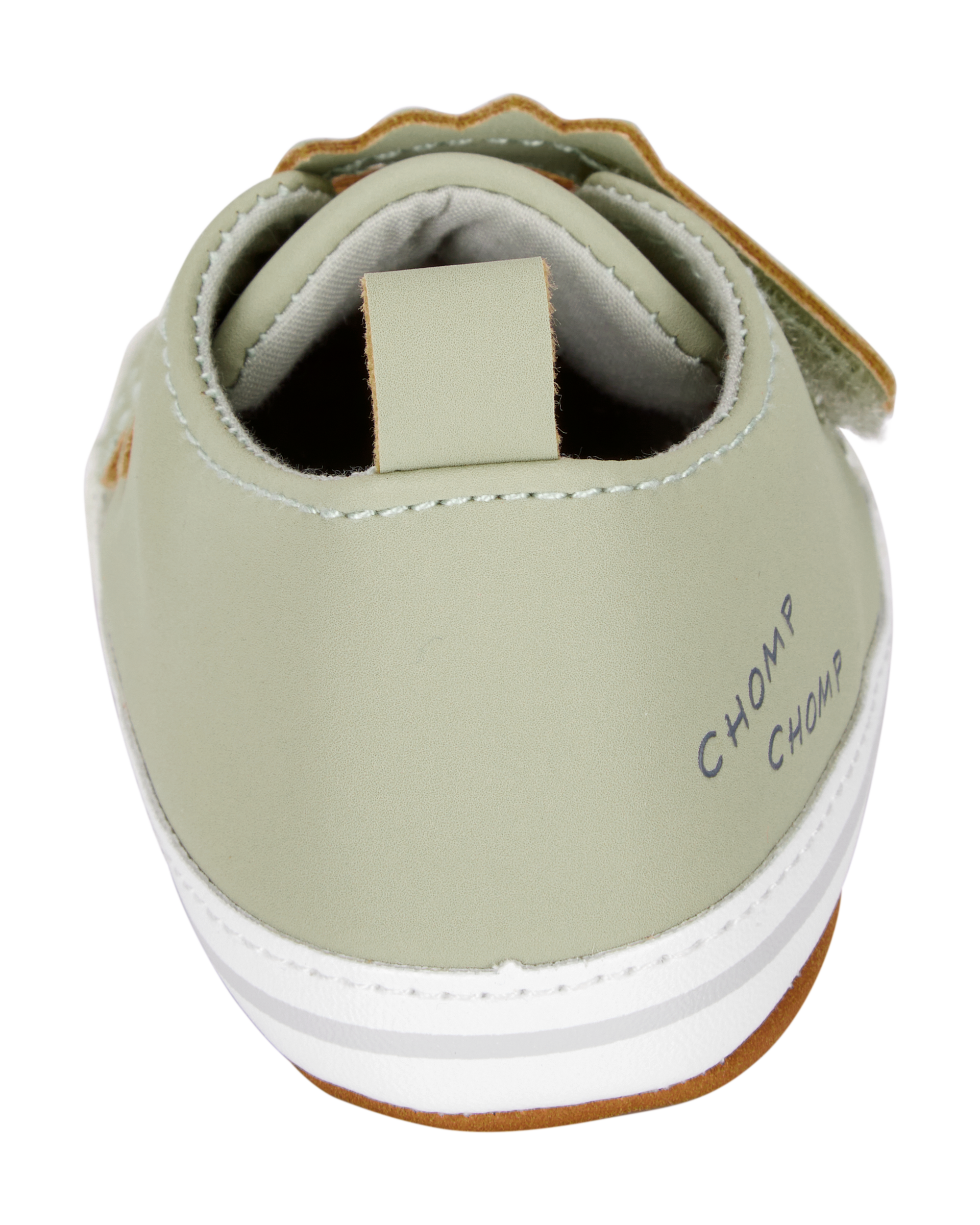 Baby Boy Dinosaur Slip-On Shoes - Olive