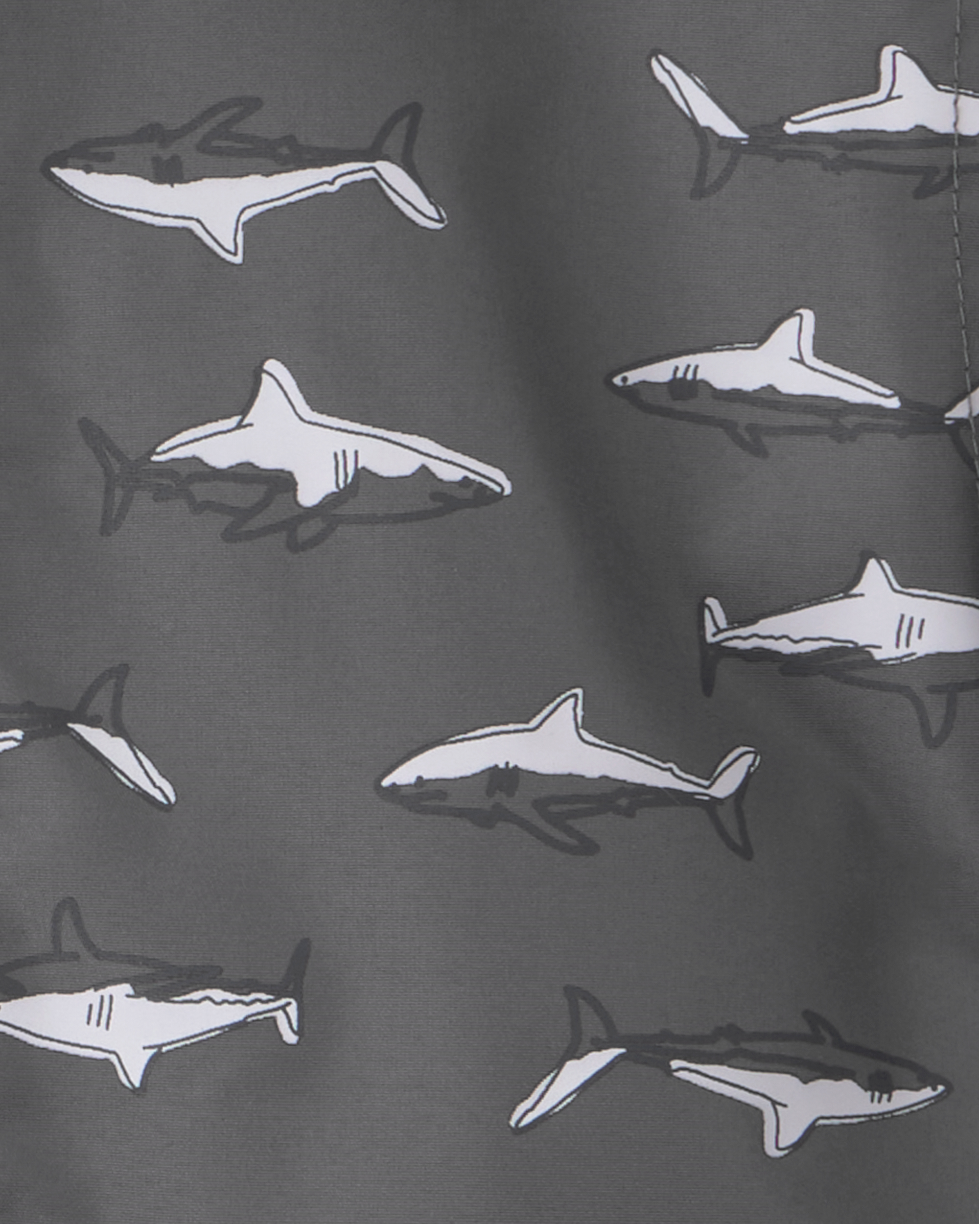 Toddler Boy Slate Shark Rain Jacket- Black