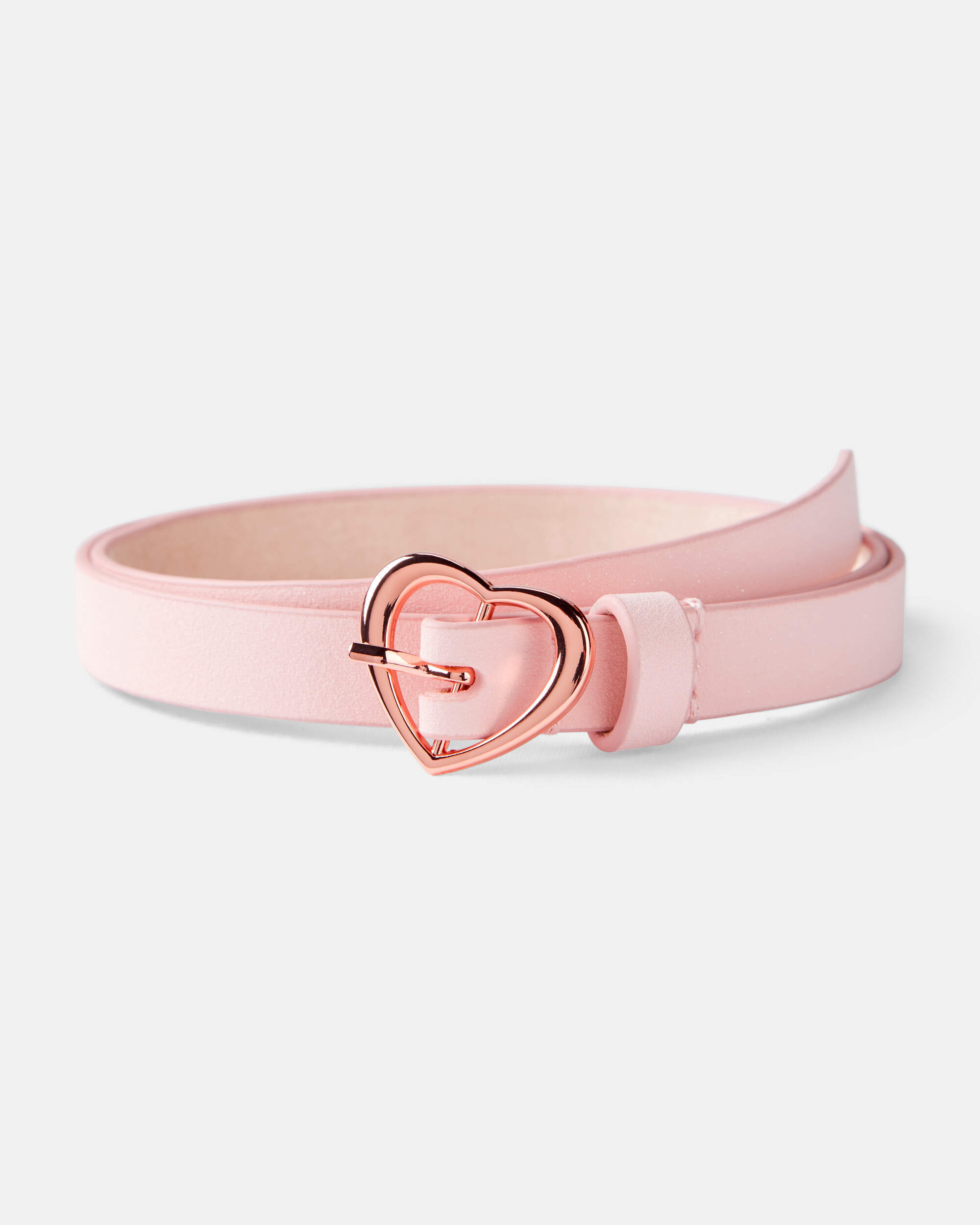 Girls Heart Buckle Belt - Pink