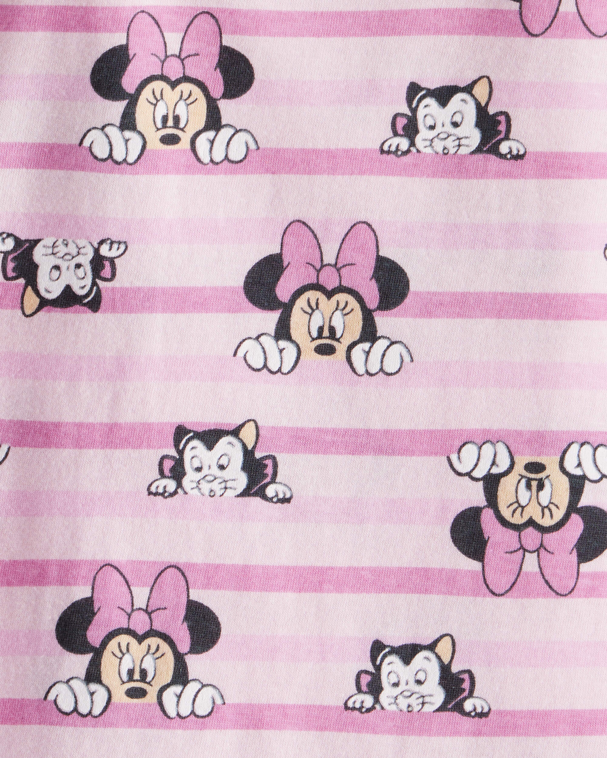 Toddler Striped Minnie Short Sleeve Graphic Tee - Pink