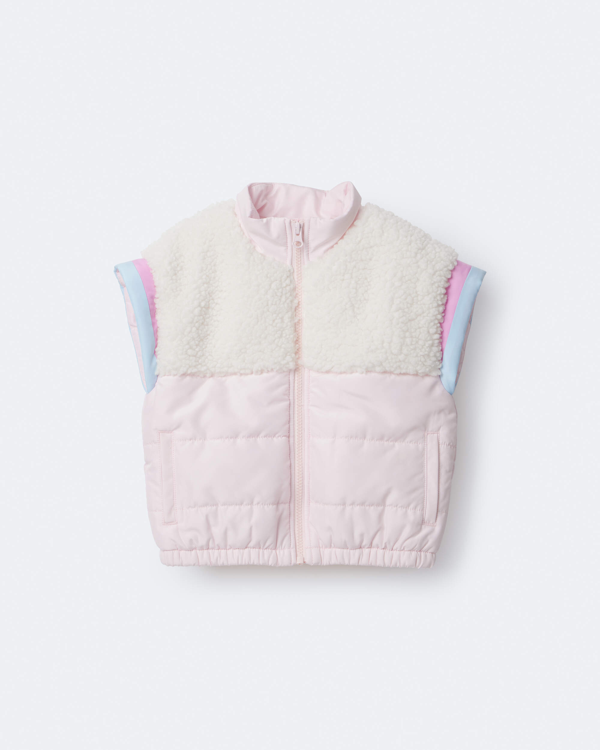 Toddler Girl Colourblock Zip-Up Jacket - Light Pink/Cream