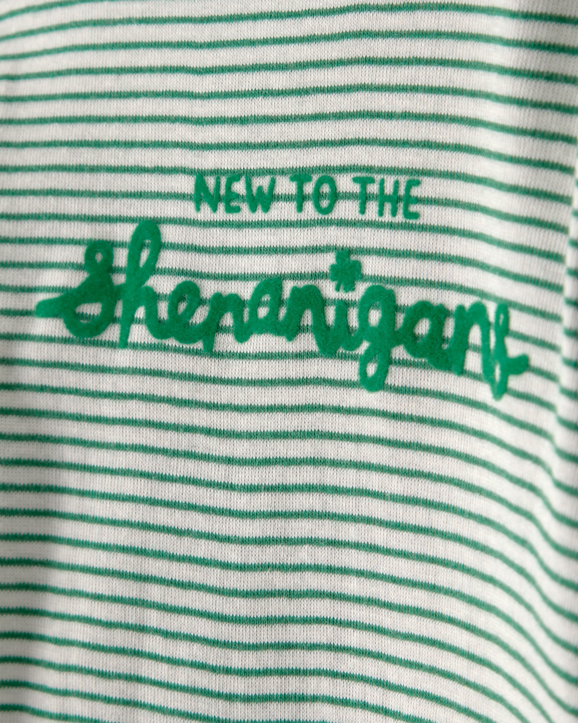 Baby St. Patrick's Day 2-Piece Striped Long-Sleeve Bodysuit & Pant Set - Green/White