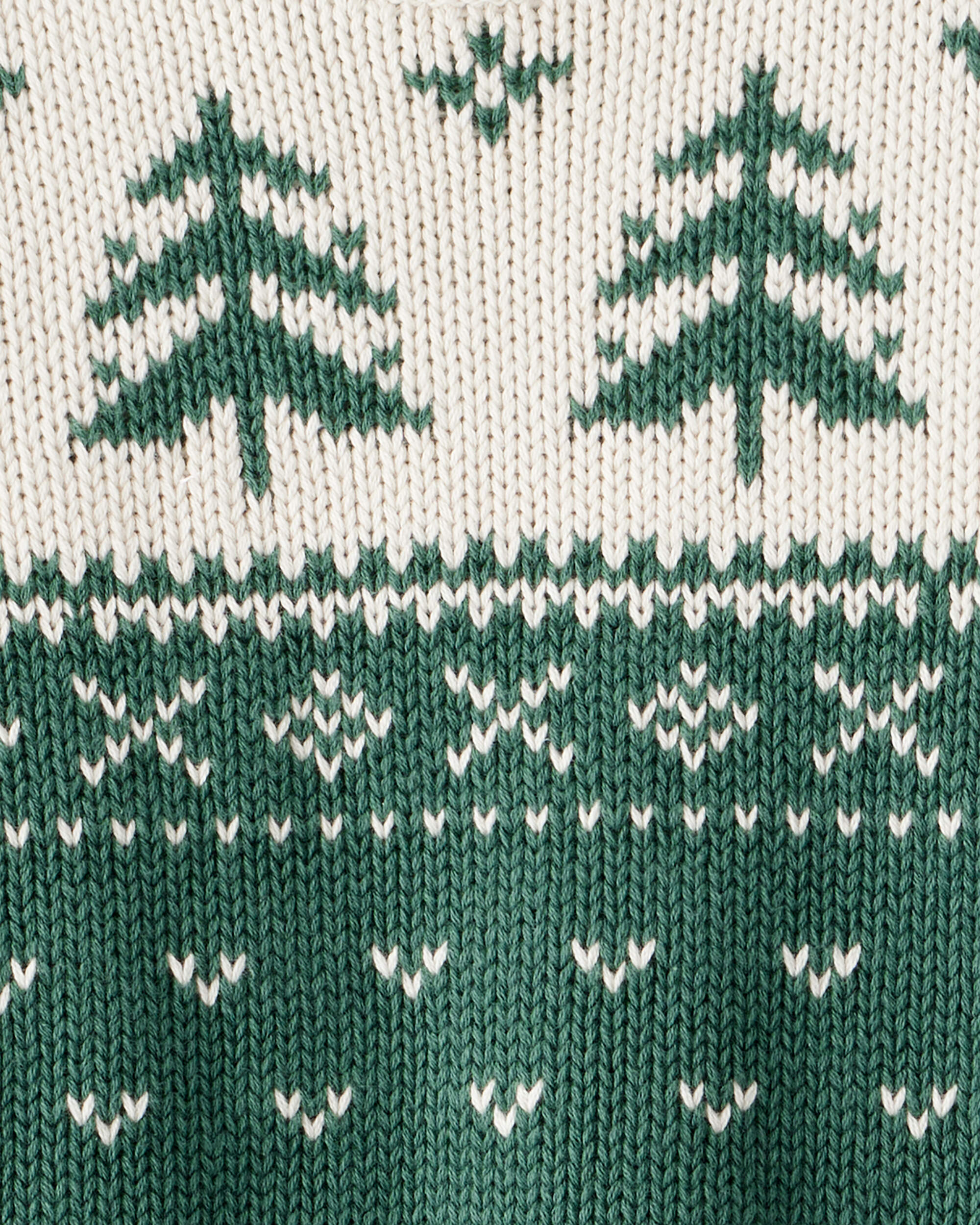 Toddler Organic Cotton Evergreen Fair Isle Sweater