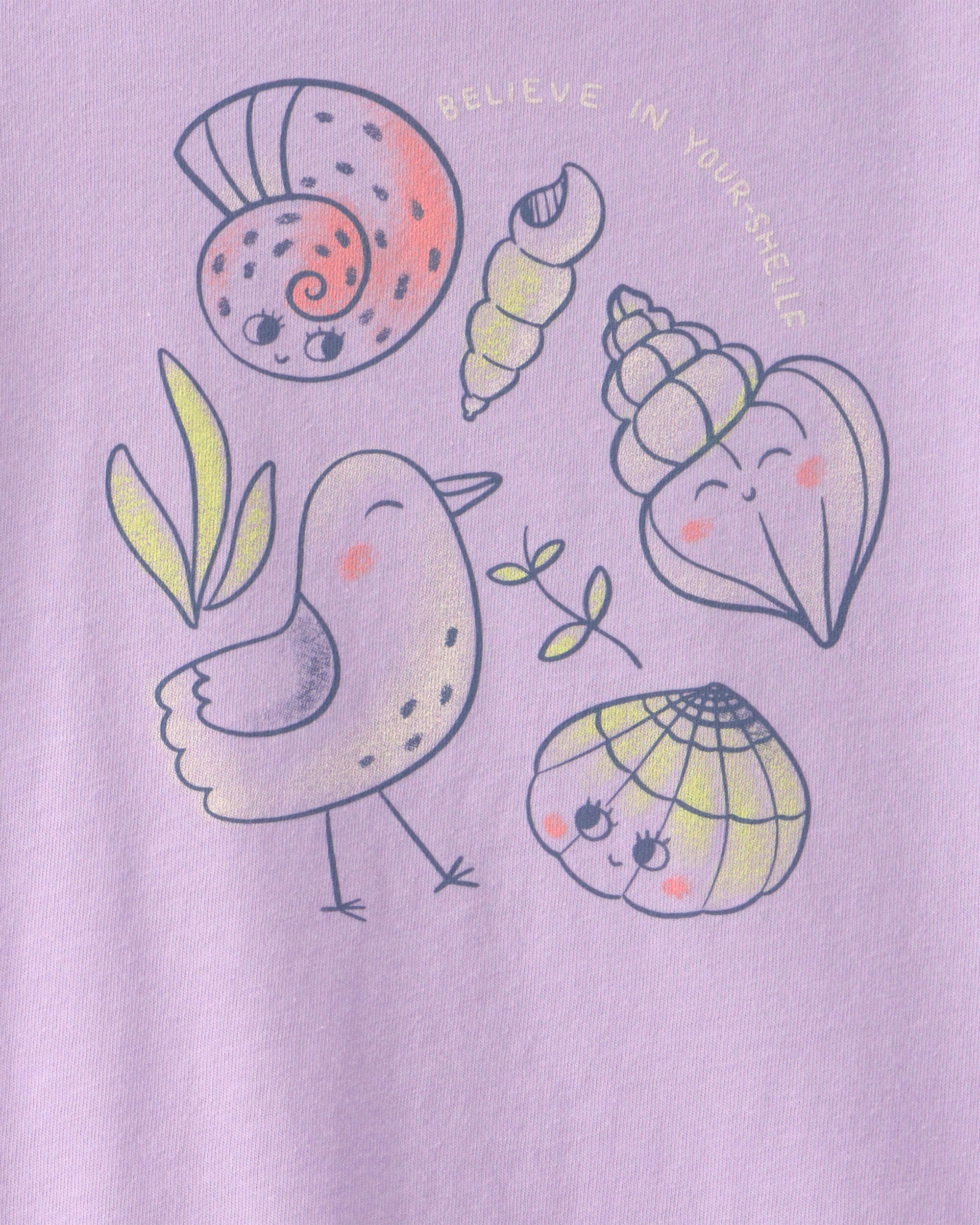 Toddler Girl 'Believe Your-Shellf' Graphic Tee - Purple