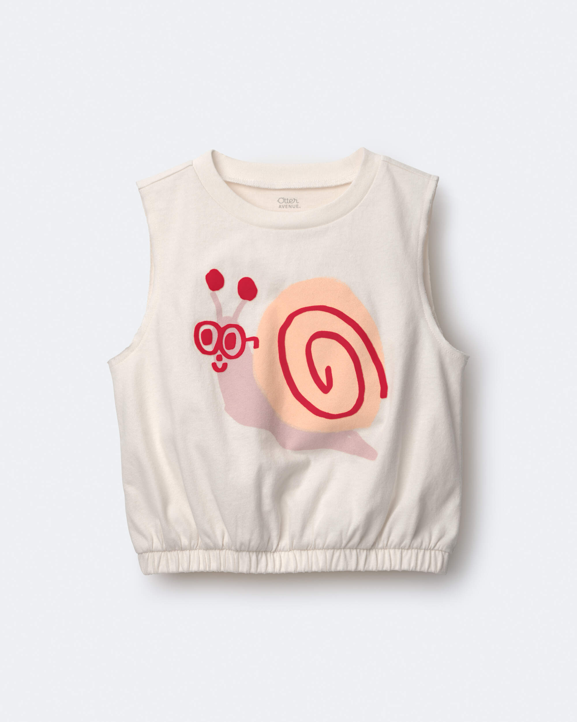 Toddler Girl Snail Elastic Waist Tank - Cream