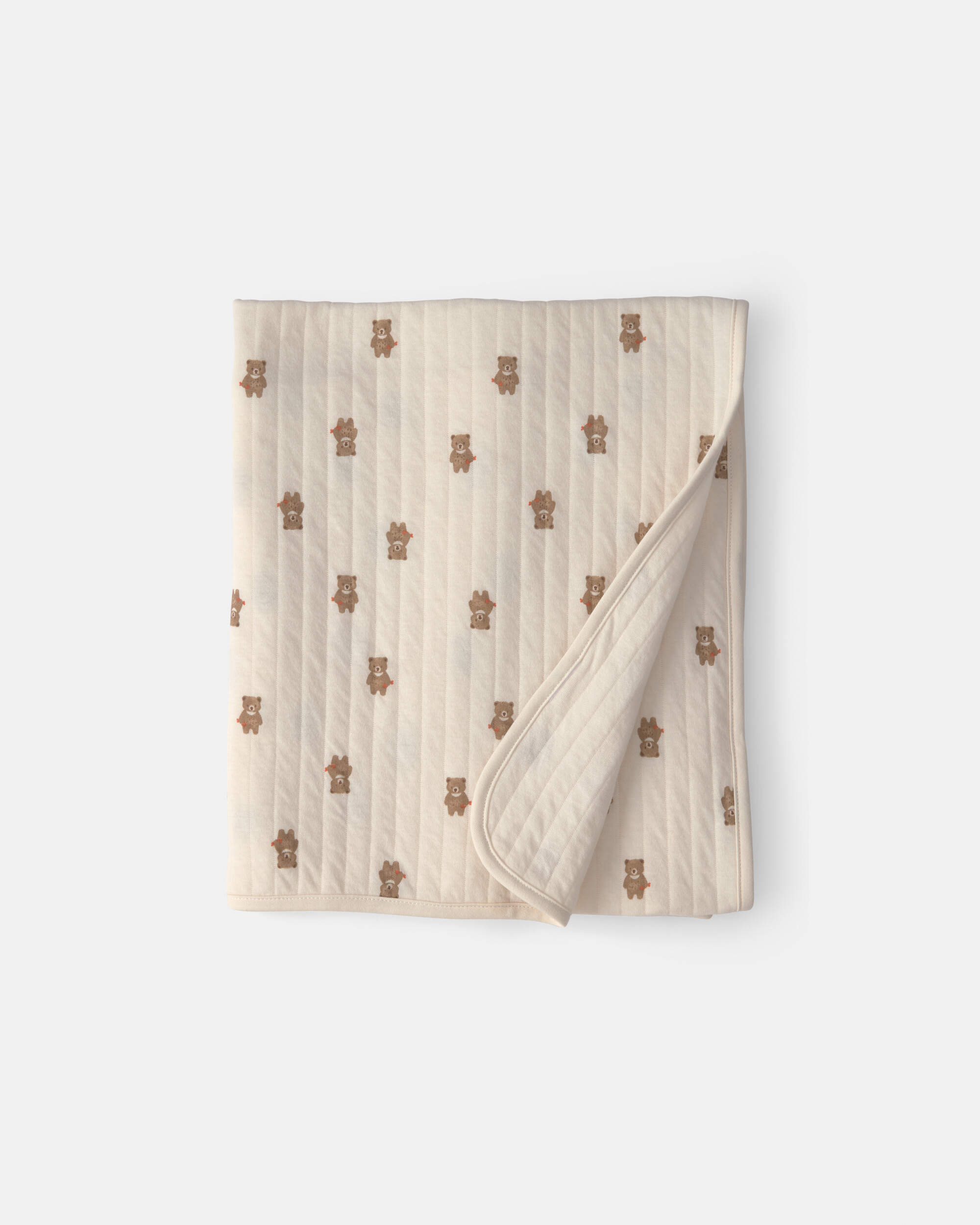 Baby 1pk Brown Bear Knit Blanket