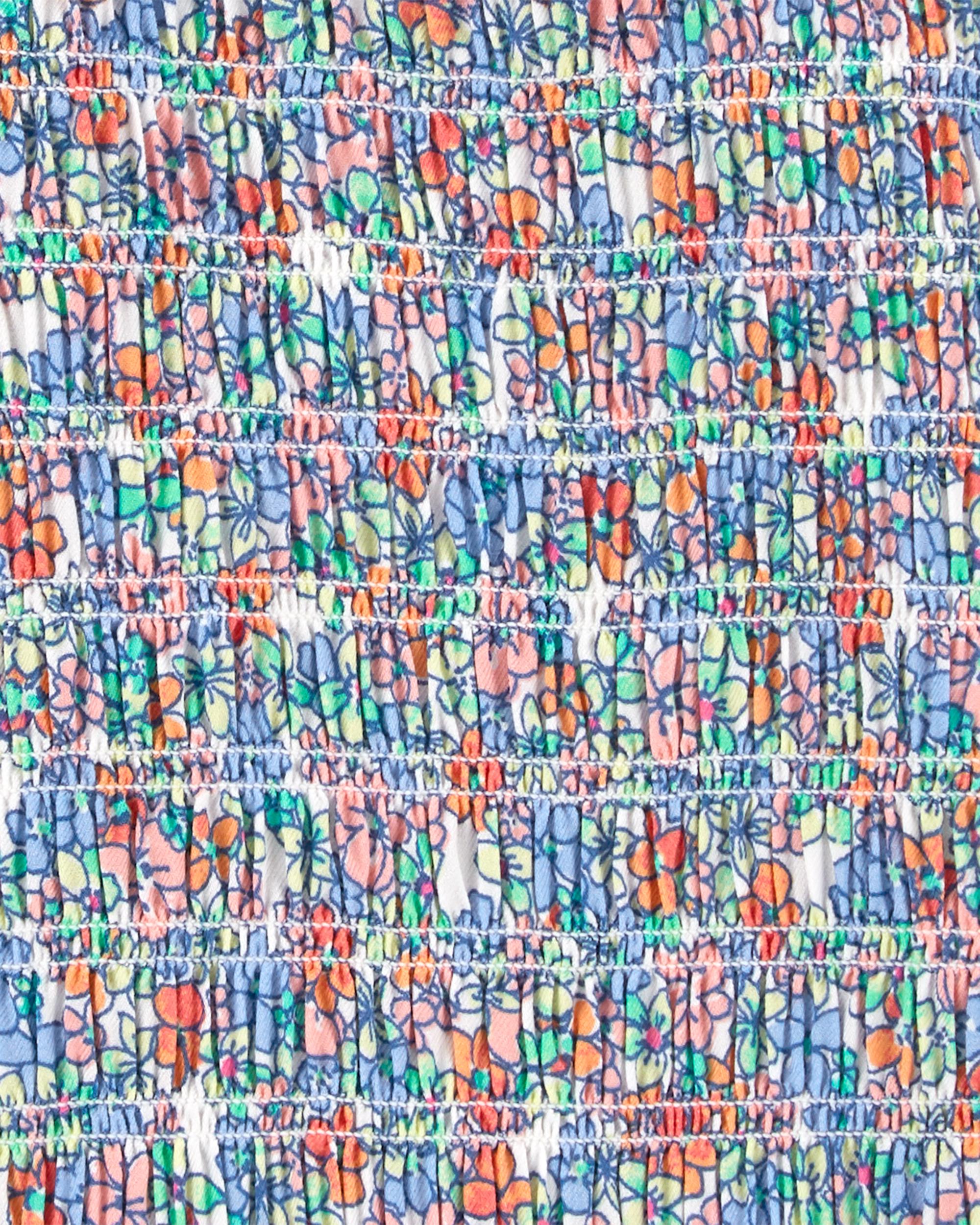 Kid Floral Print Smocked Tank