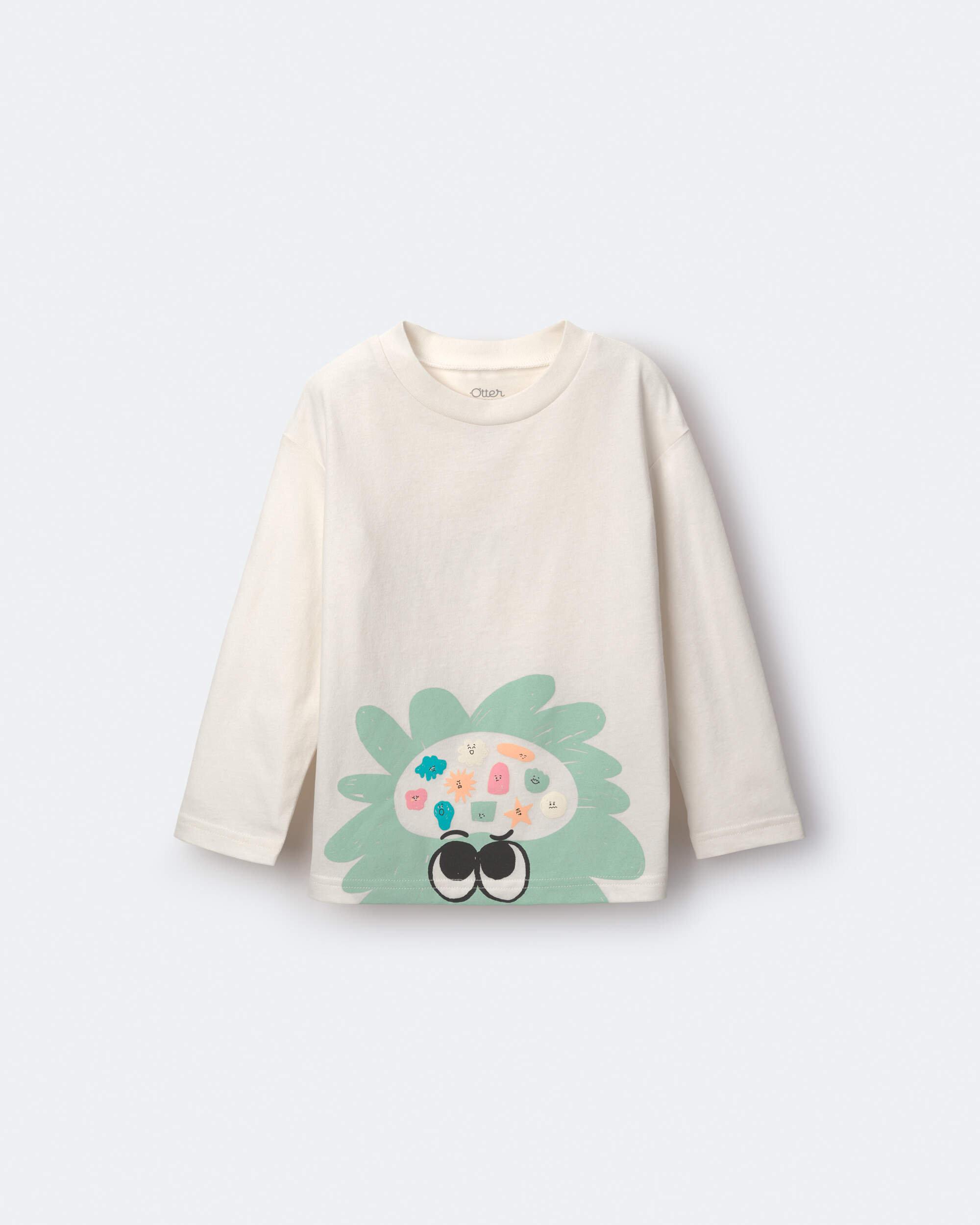 Toddler Mind Character Long-Sleeve Relaxed Graphic Tee - Cream