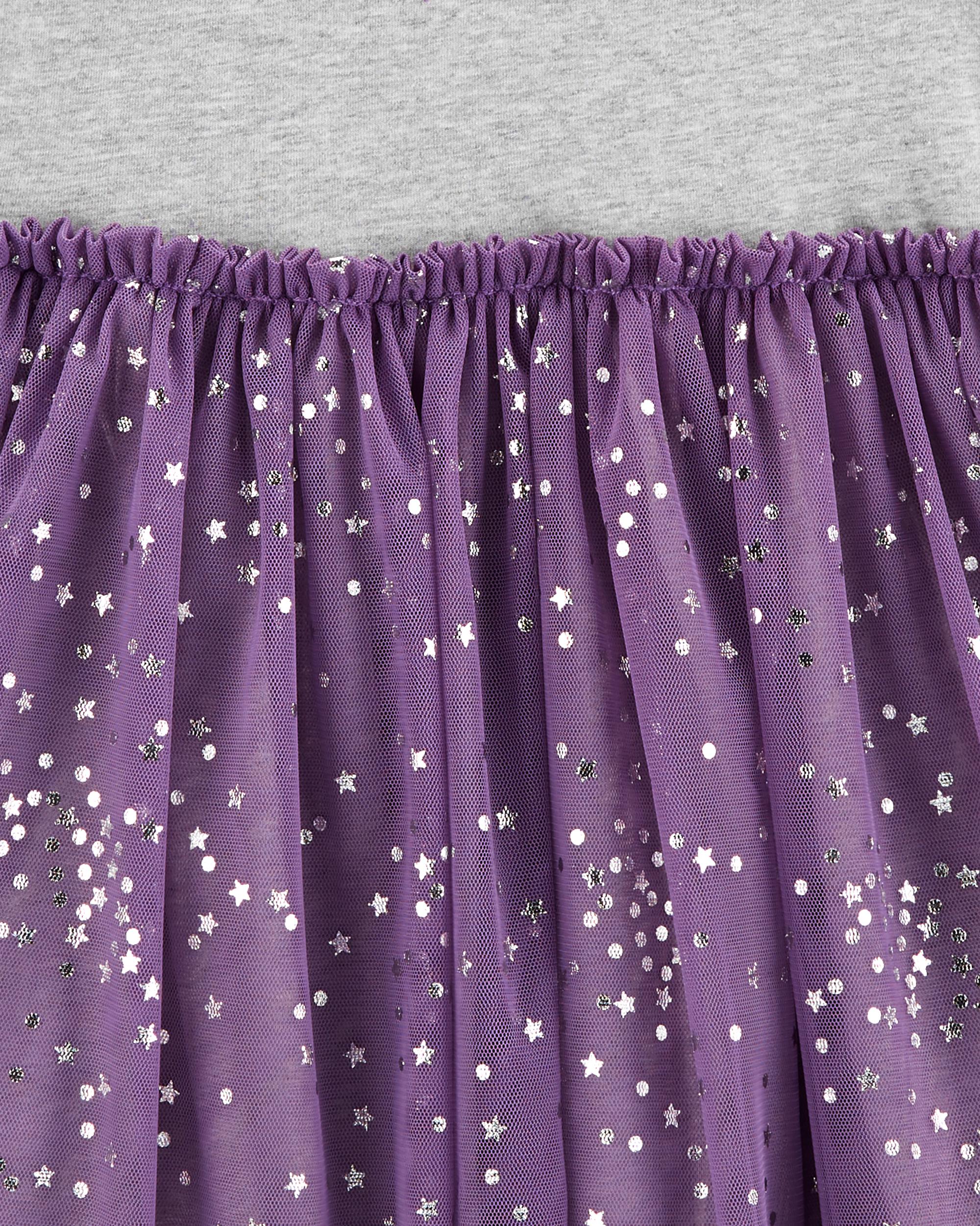 Kid Grey/Purple Halloween Bat Tutu 