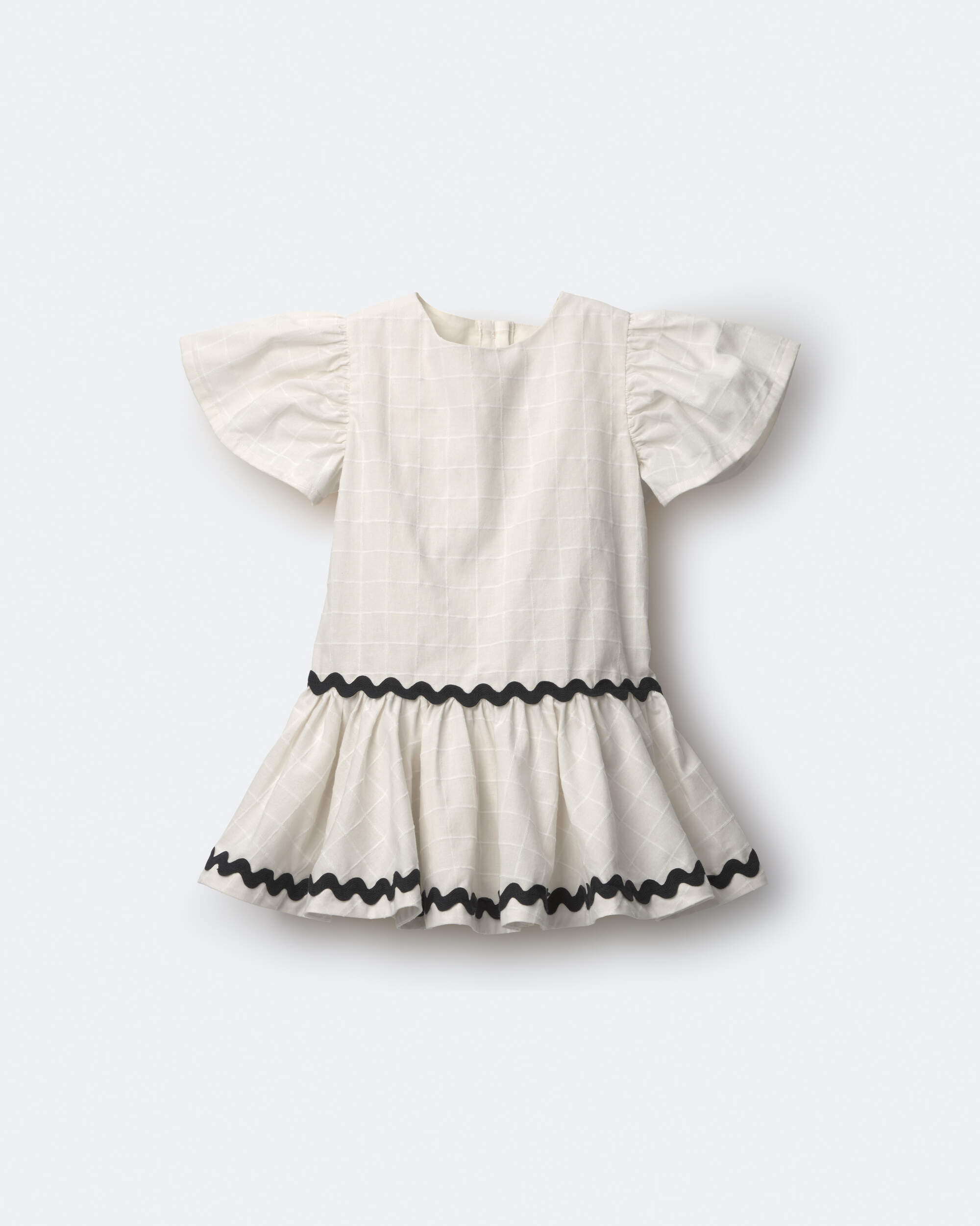 Toddler Girl Short-Sleeve Peplum Dress - Cream