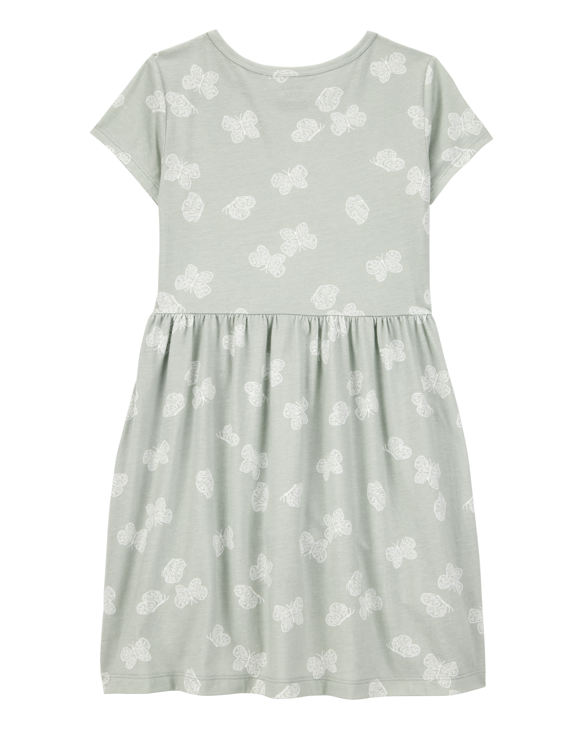 Girls Floral Short-Sleeve Dress - Green