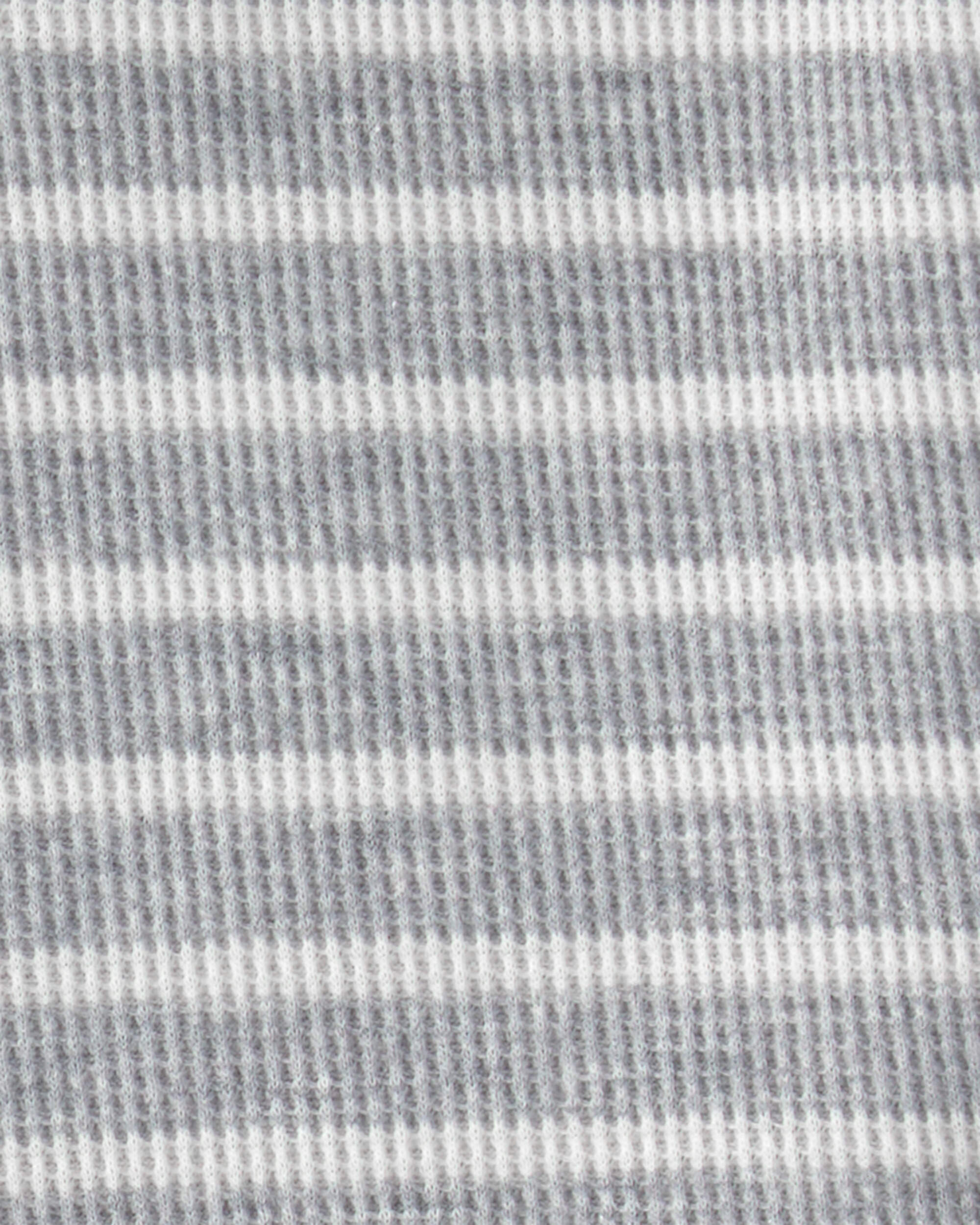 Baby Boy 2-Piece Dino Spikes Striped Thermal Short-Sleeve Bodysuit & Short Set - Grey