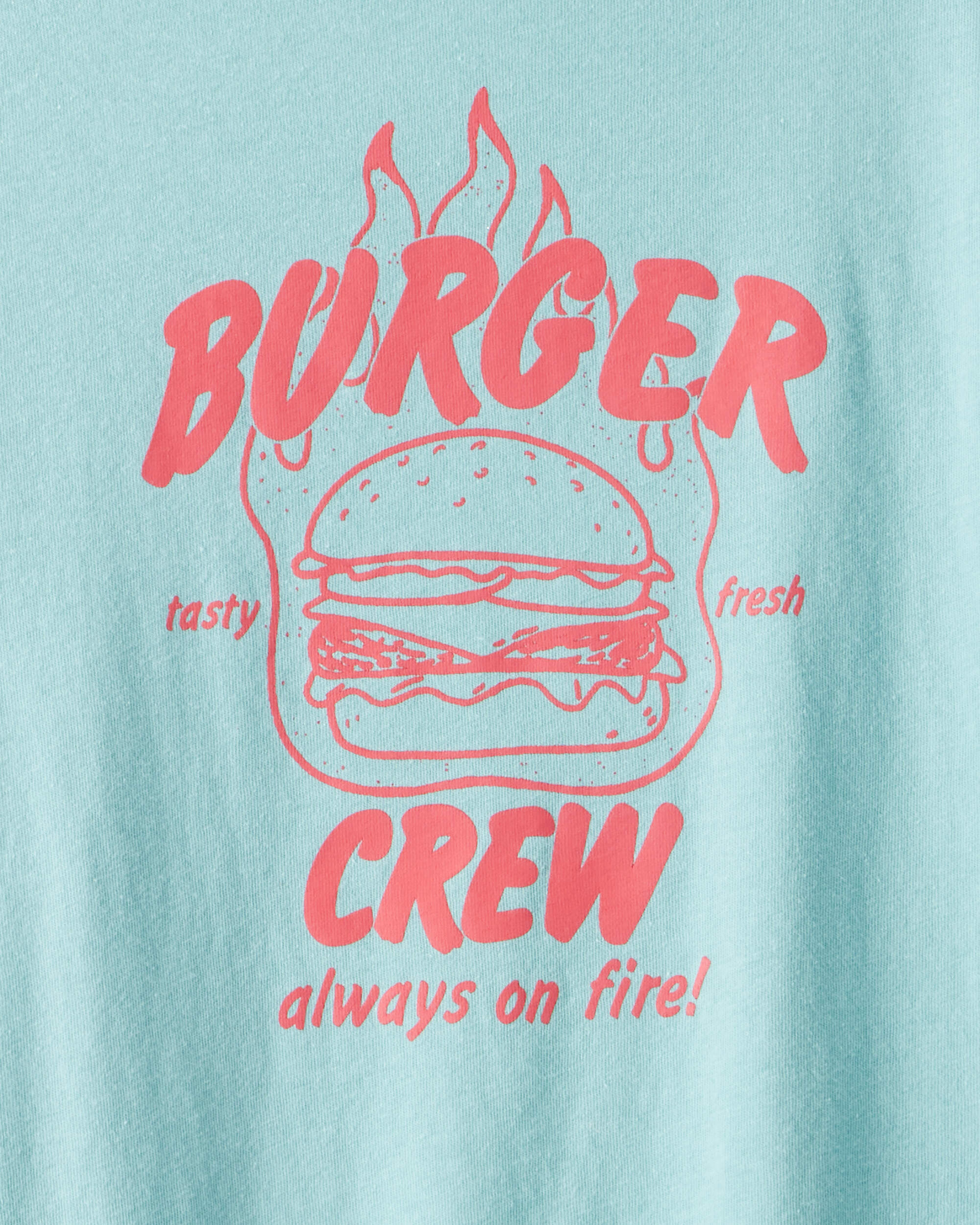 Kid Burger Crew Long-Sleeve Graphic Tee - Blue