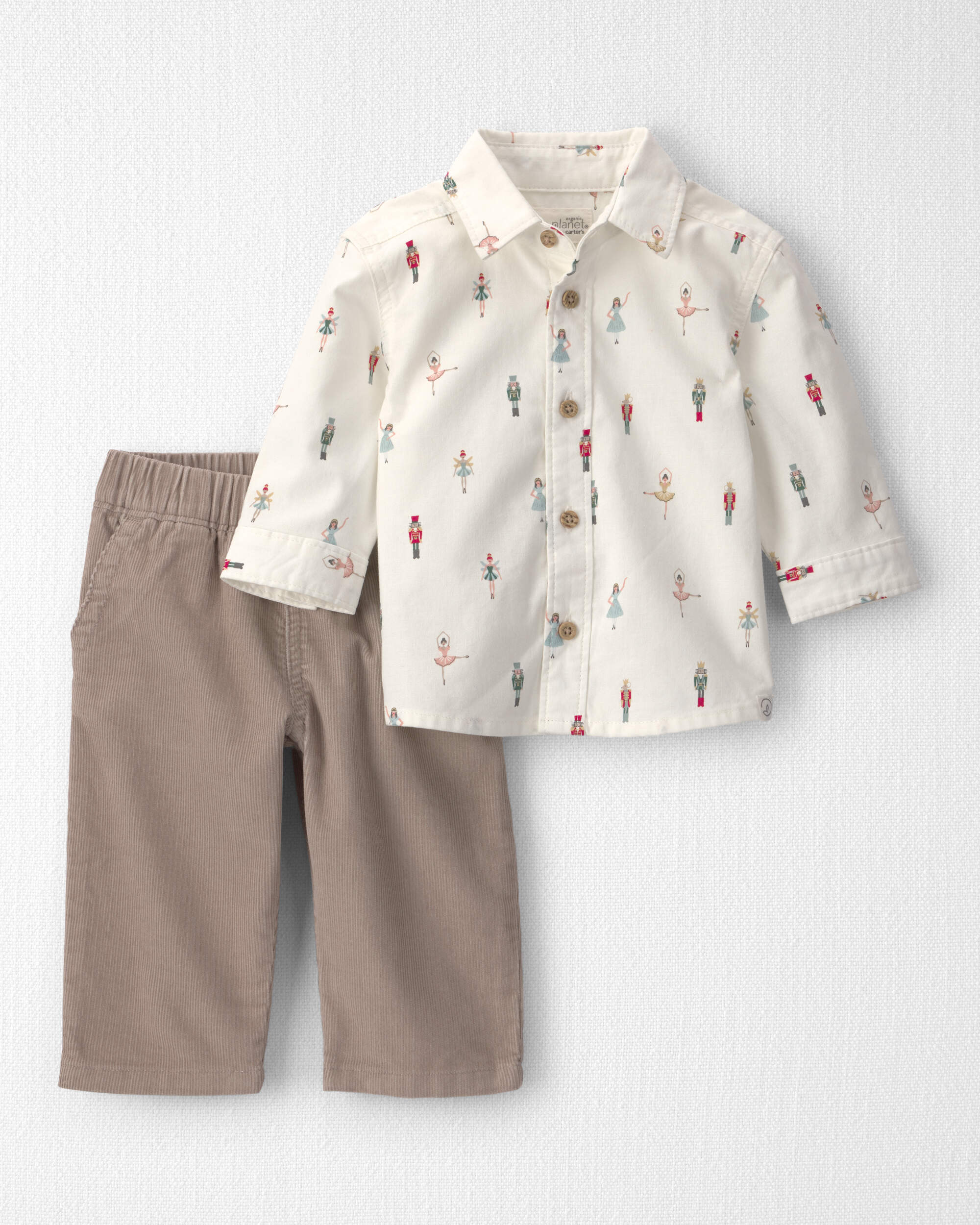 Baby Boy 2-Piece Organic Cotton Top & Pant Set Nutcracker