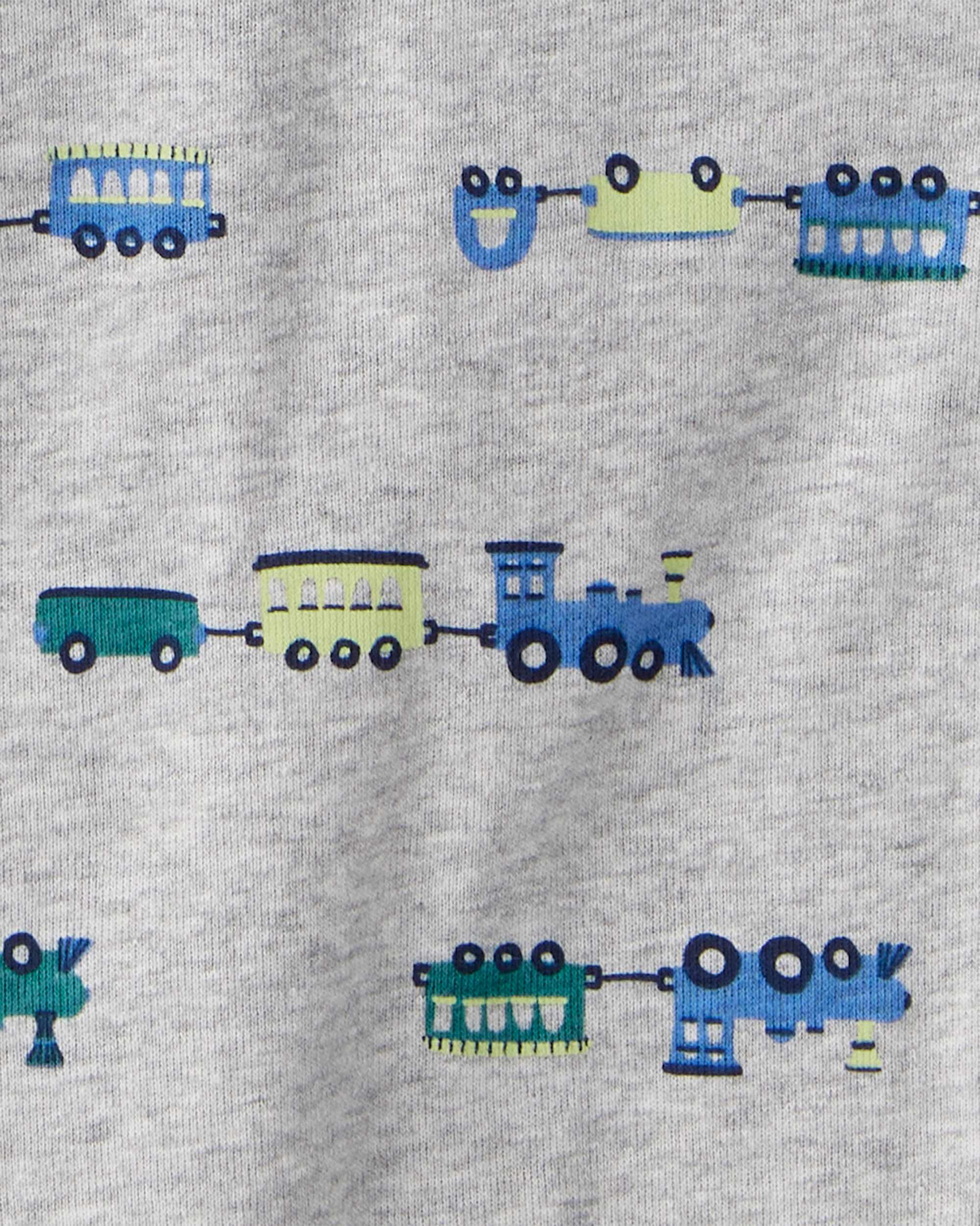 Baby Boy 5-Pack Train Multipack Bodysuits - Green/Blue