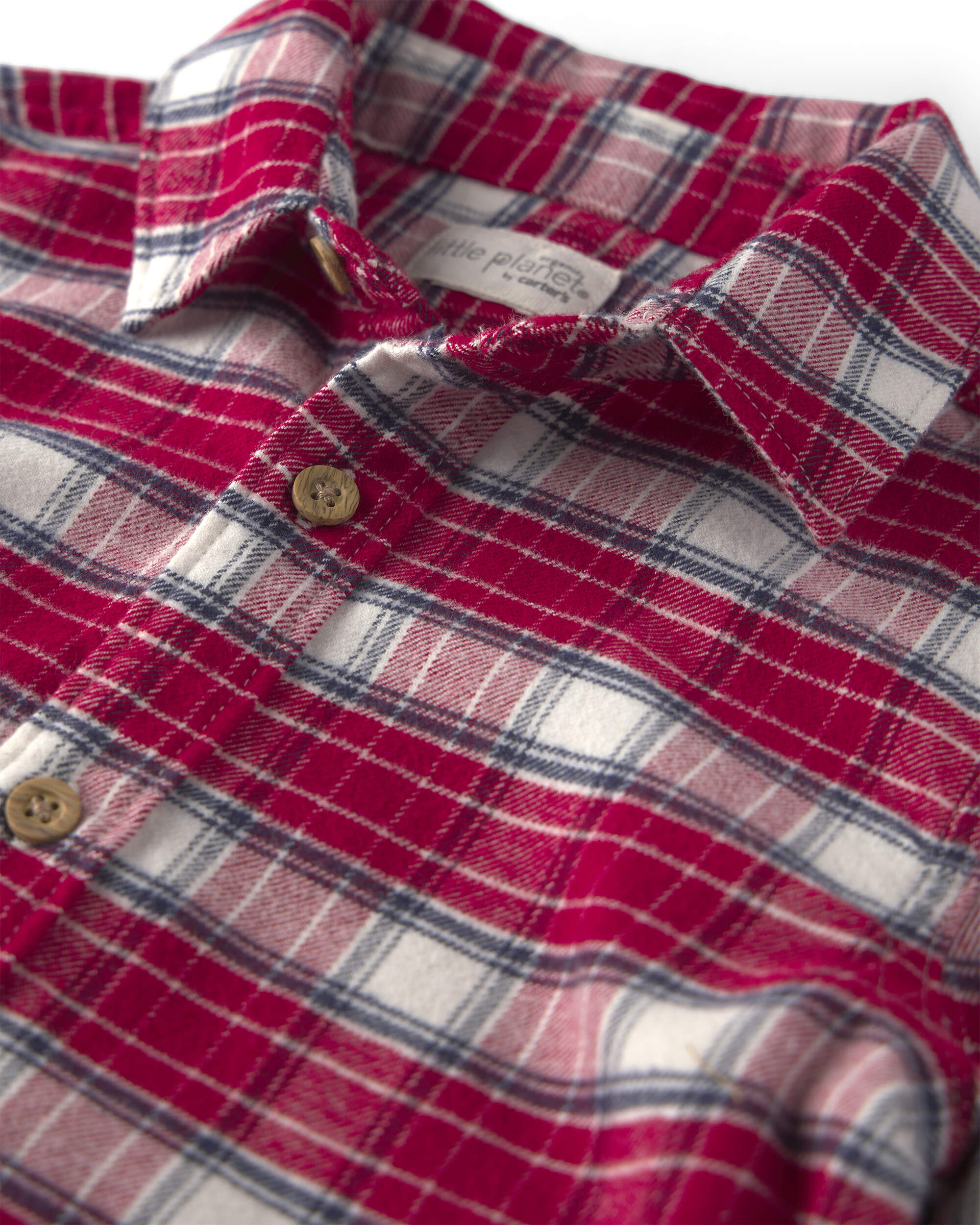 Boys Organic Cotton Flannel Button-Down Shirt